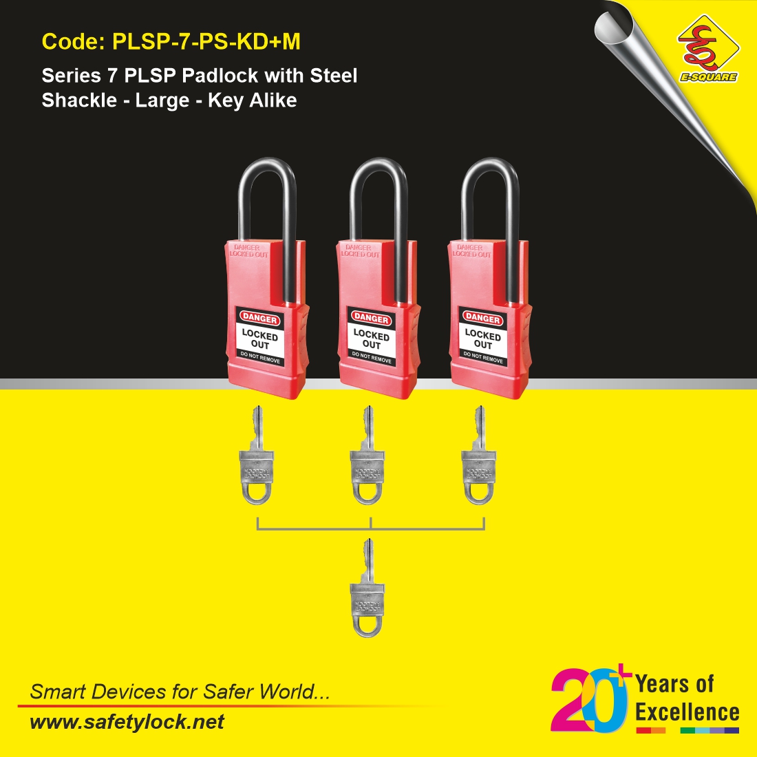 E-Square lockout tagout padlocks