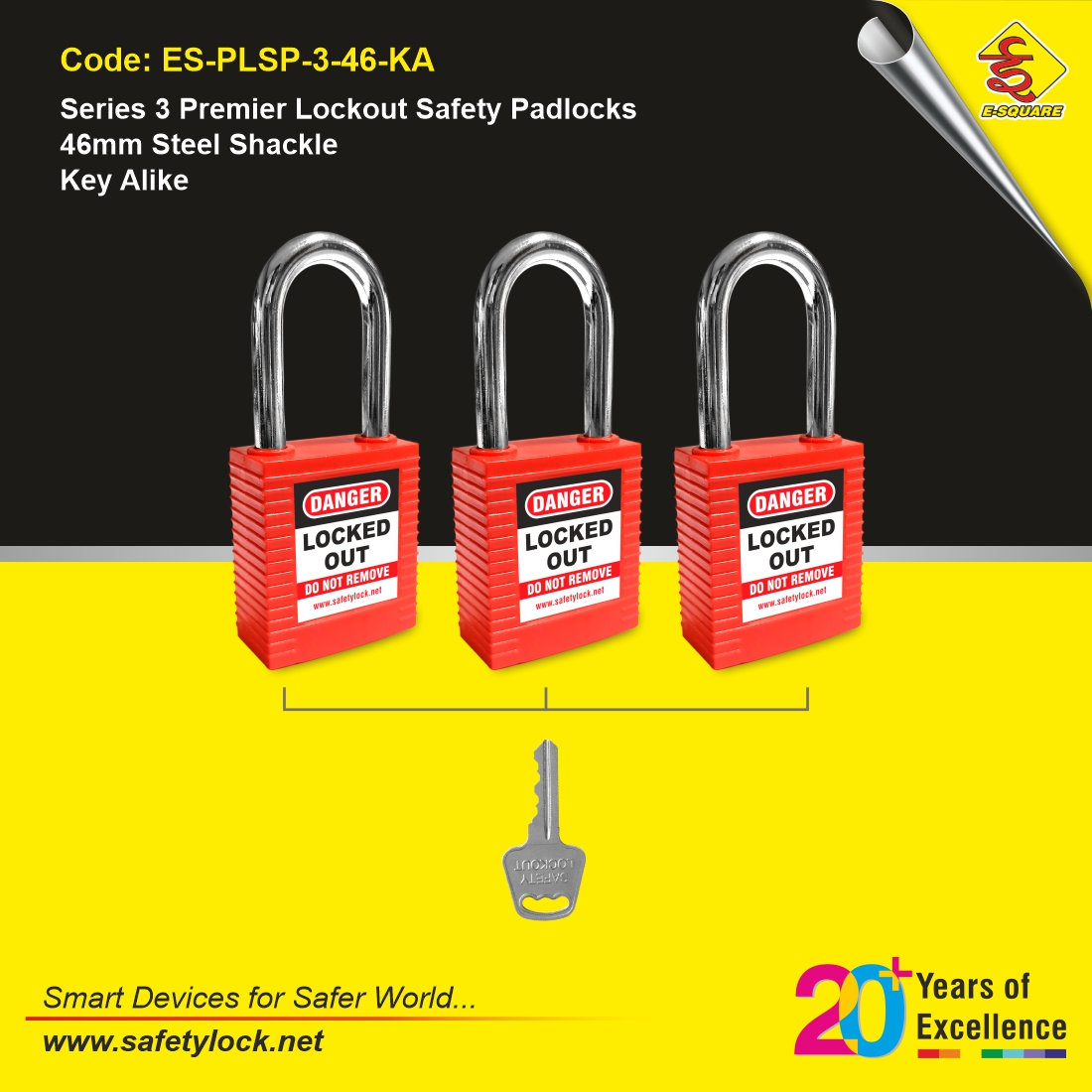 E-Square LOTO safety padlock