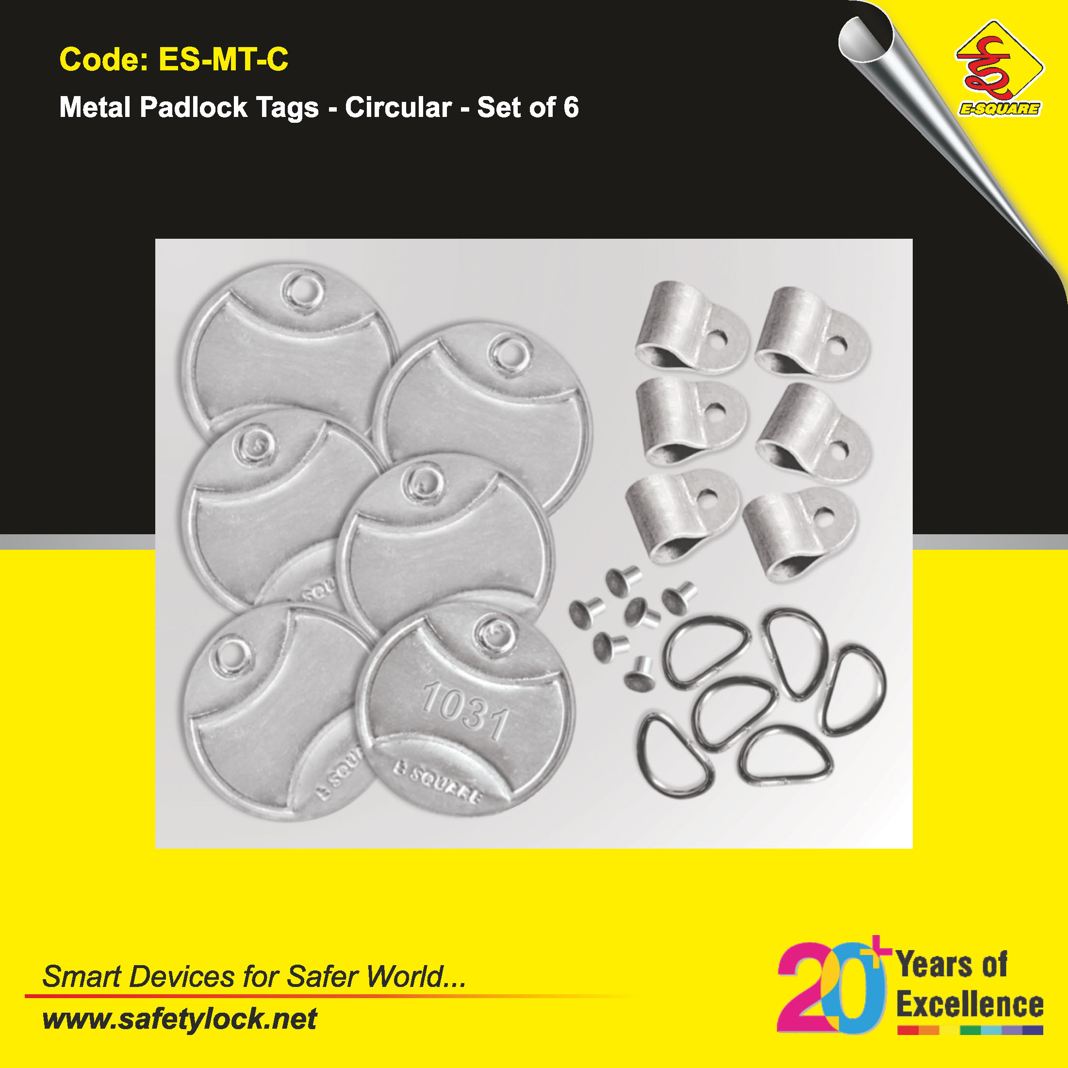 E-Square metal id tags for lock