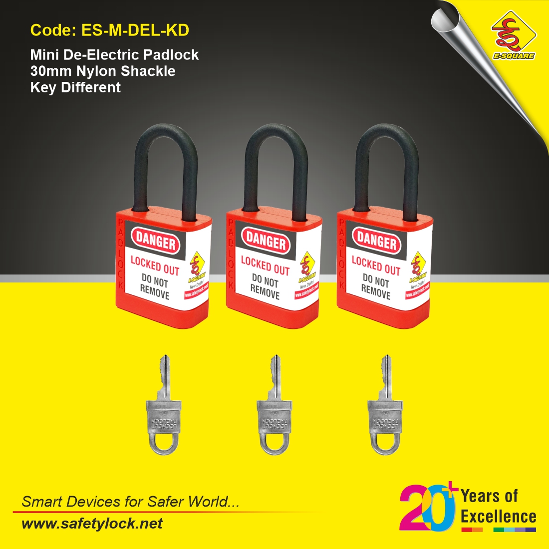 E-Square mini di-electric padlock