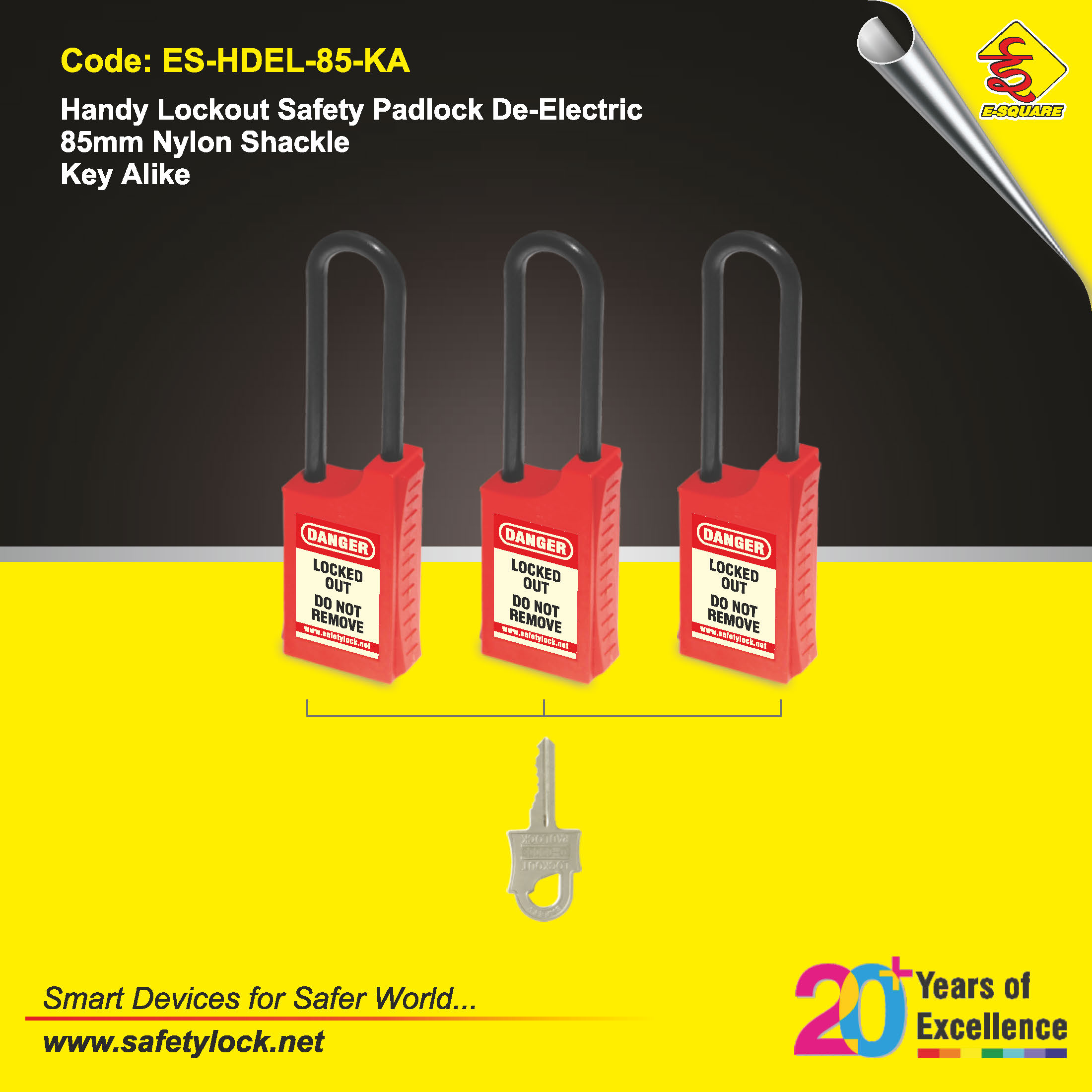 E-Square nylon safety padlock