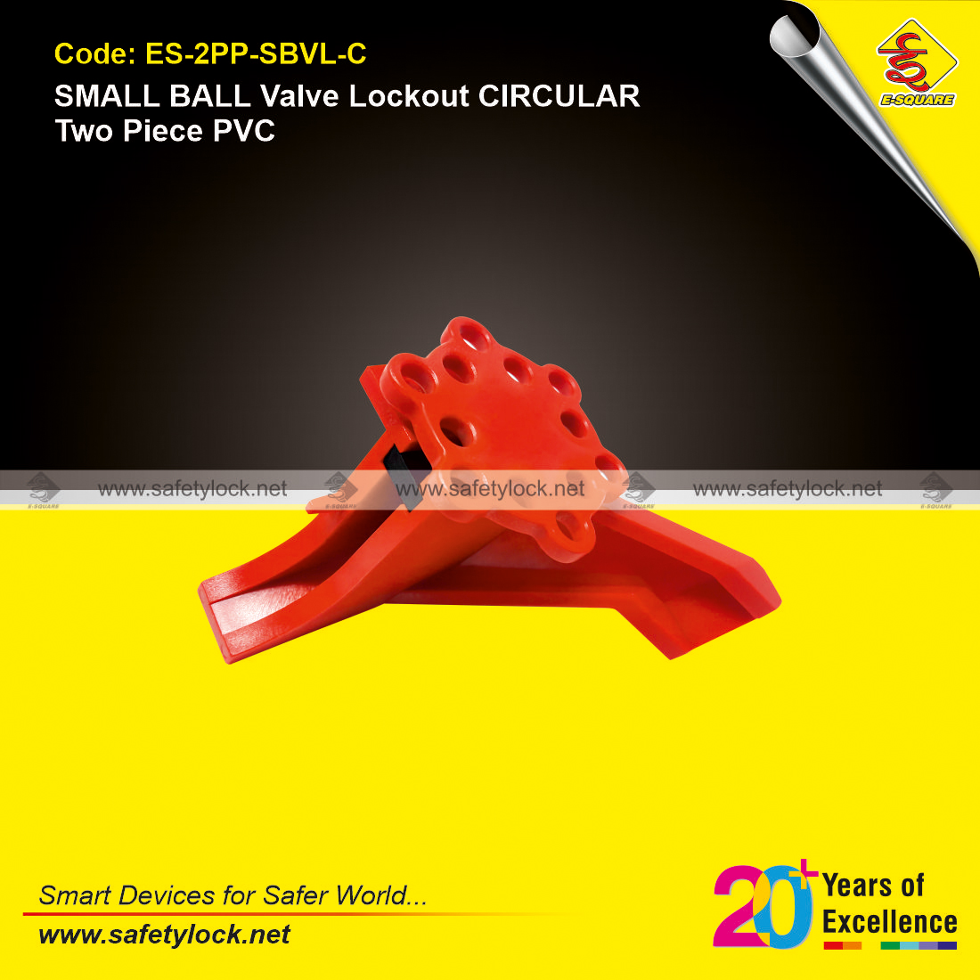 E-Square plastic ball valve lockout