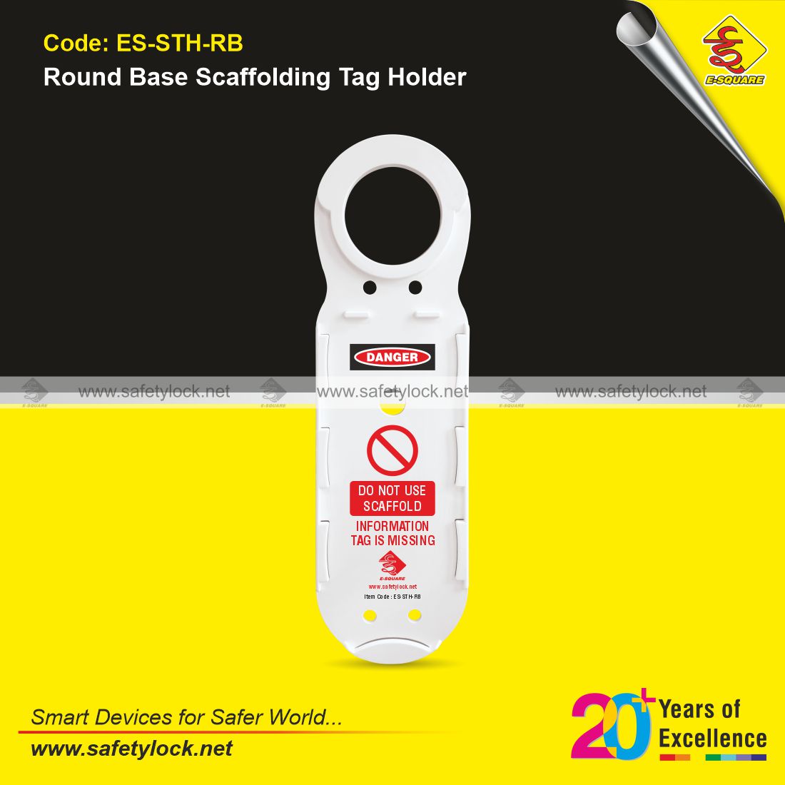 E-Square round base scaffolding tag holder