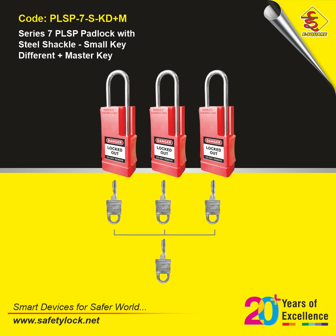 E-Square series 7 lockout padlocks