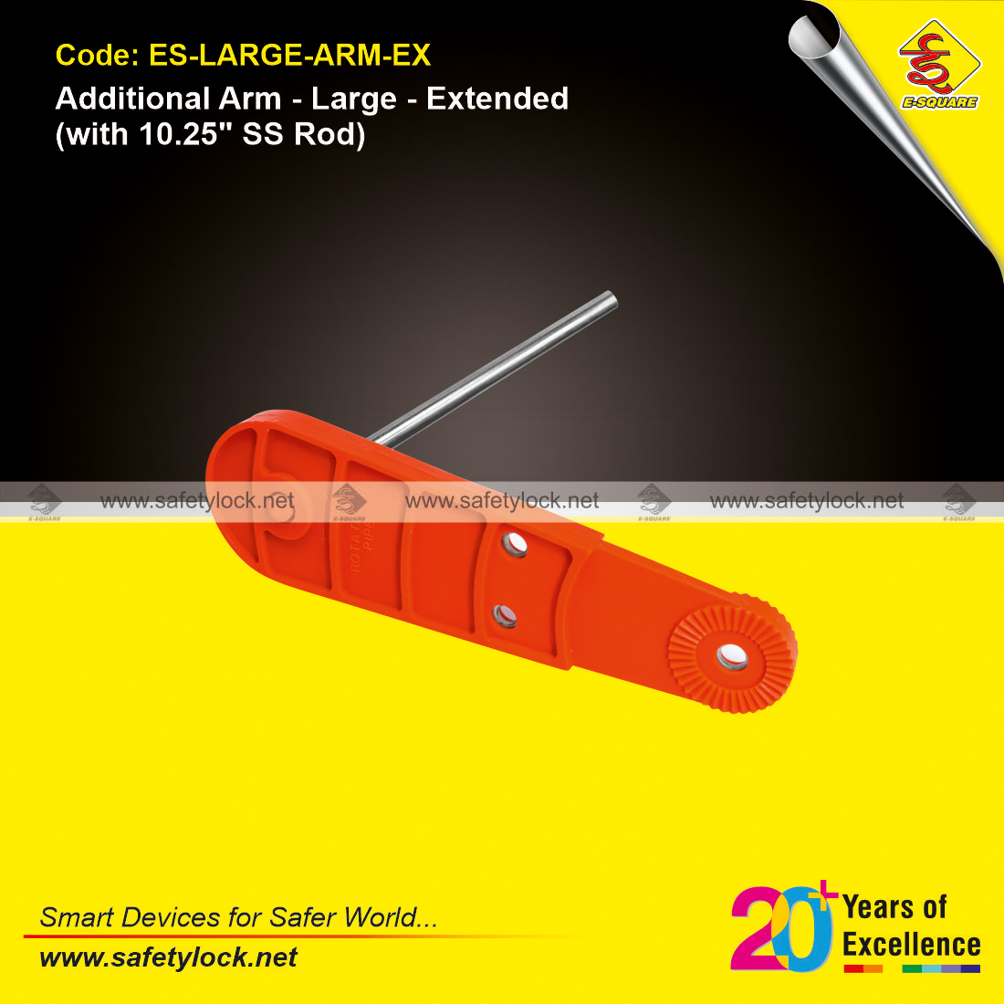 E-Square stainless steel arm for valve isolation