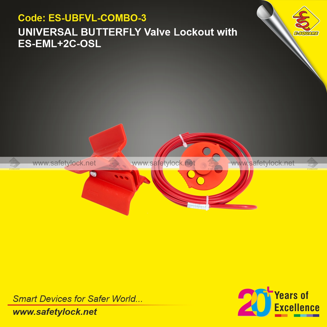 E-Square universal butterfly valve lockout