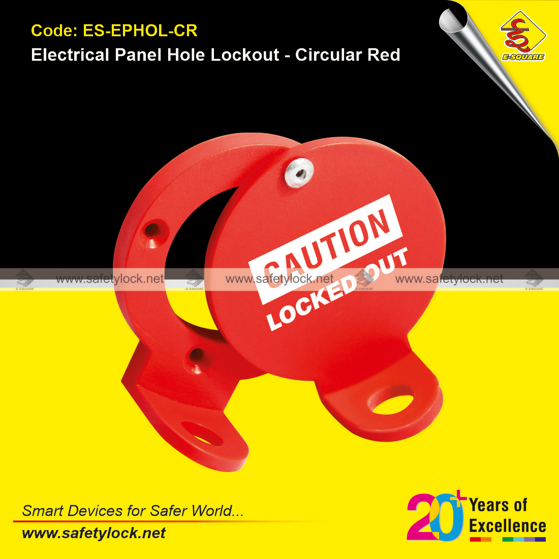 electrical panel hole lockout circular red