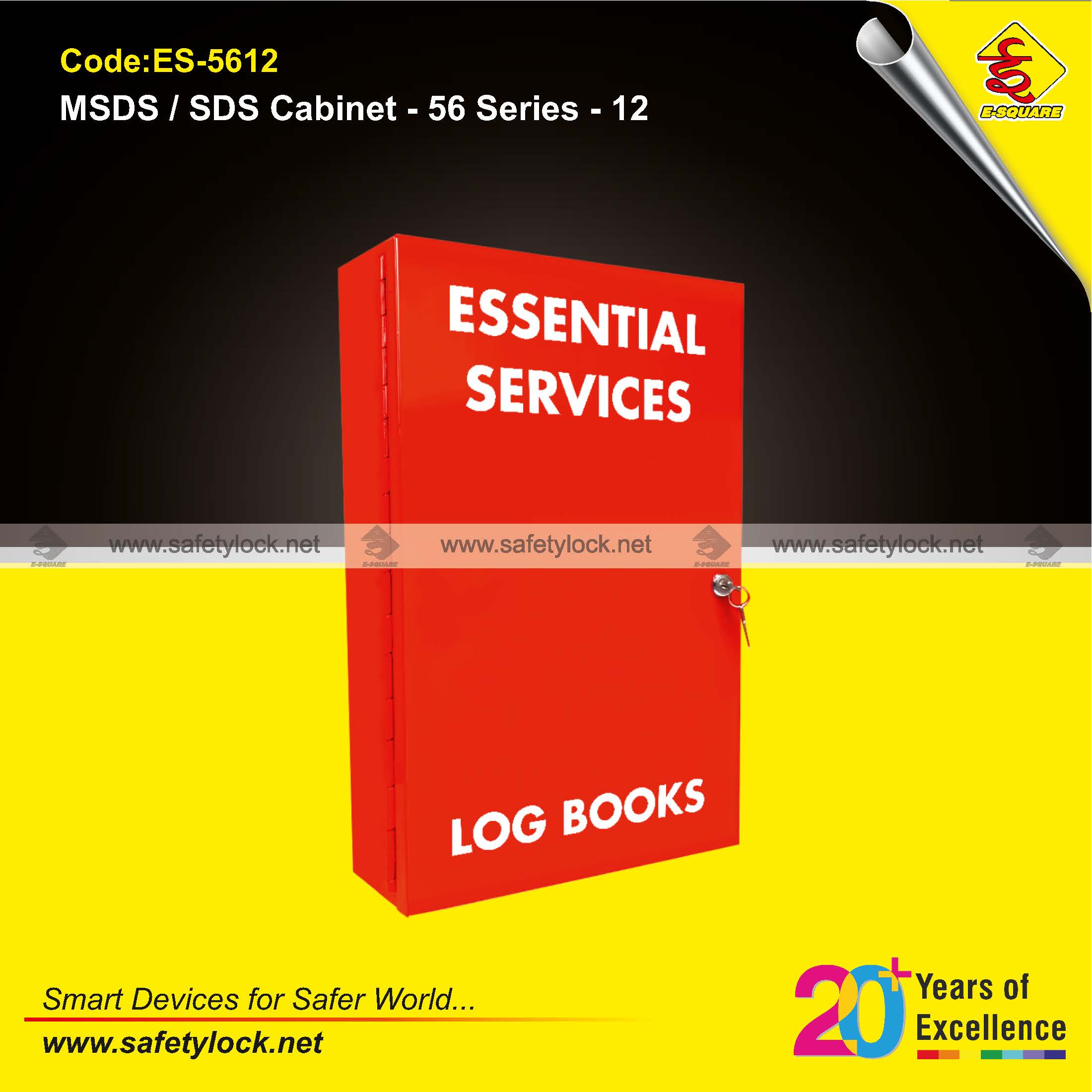 emergency information cabinet red color