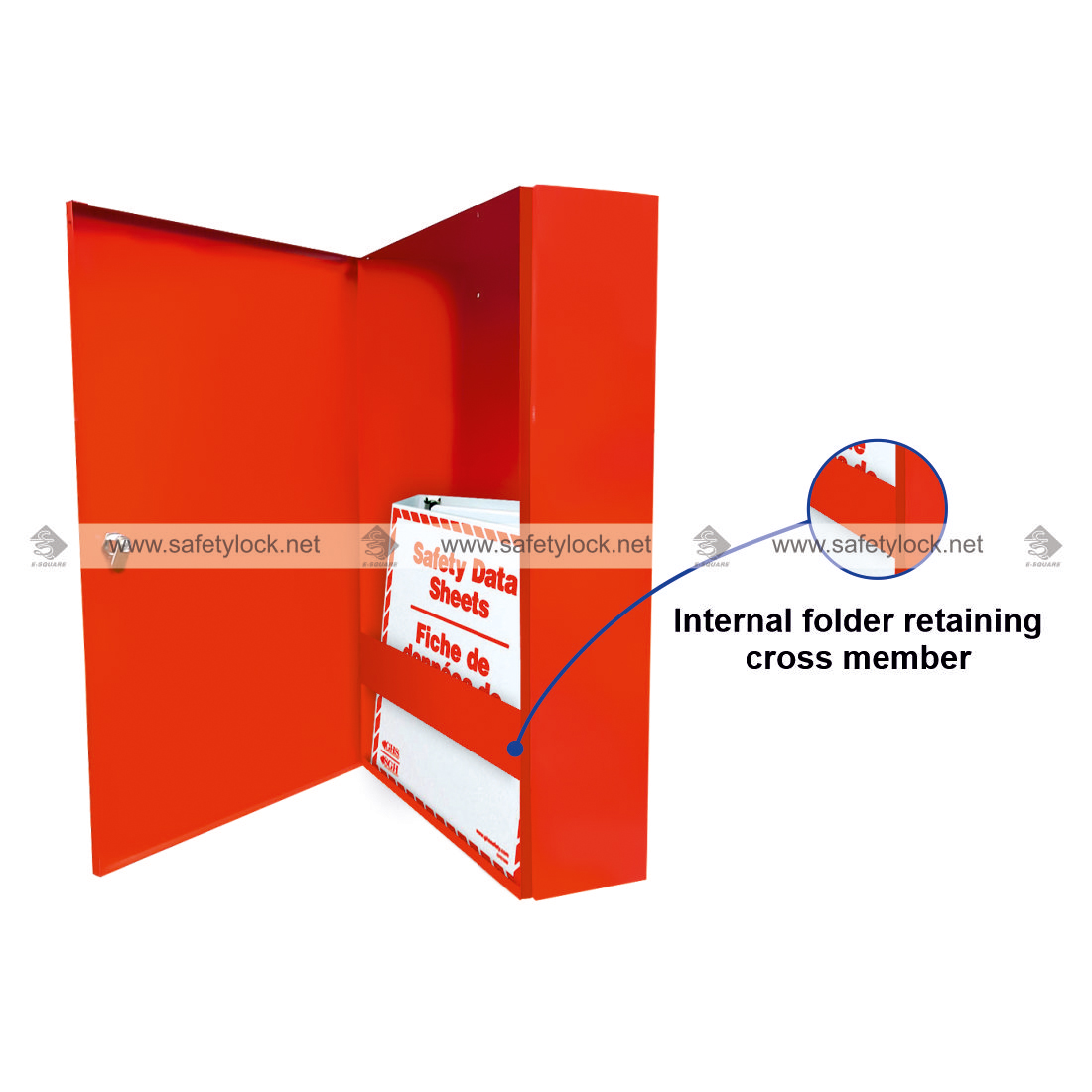 folder retaining feature in MSDS cabinets