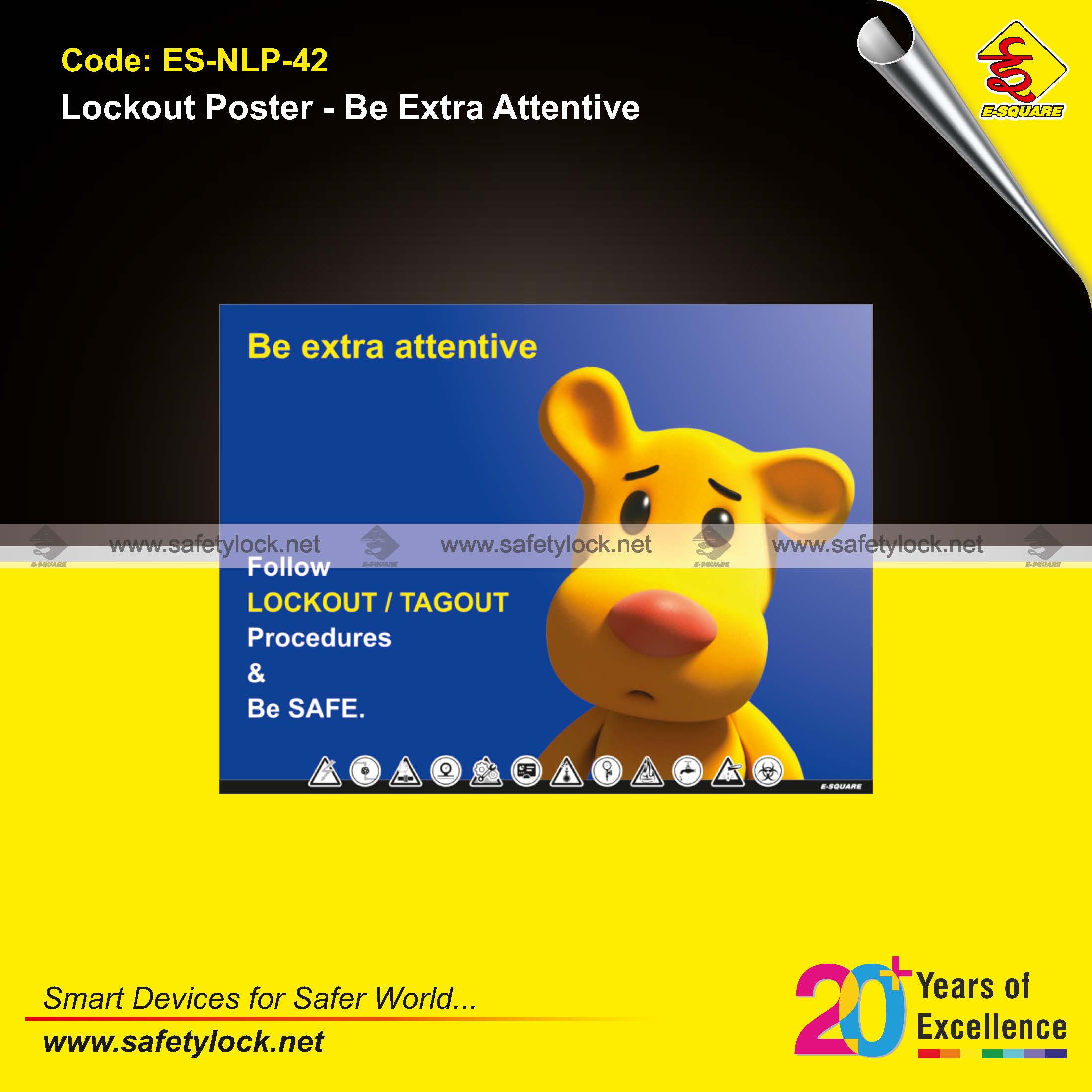 follow lockout tagout procedure and be safe poster