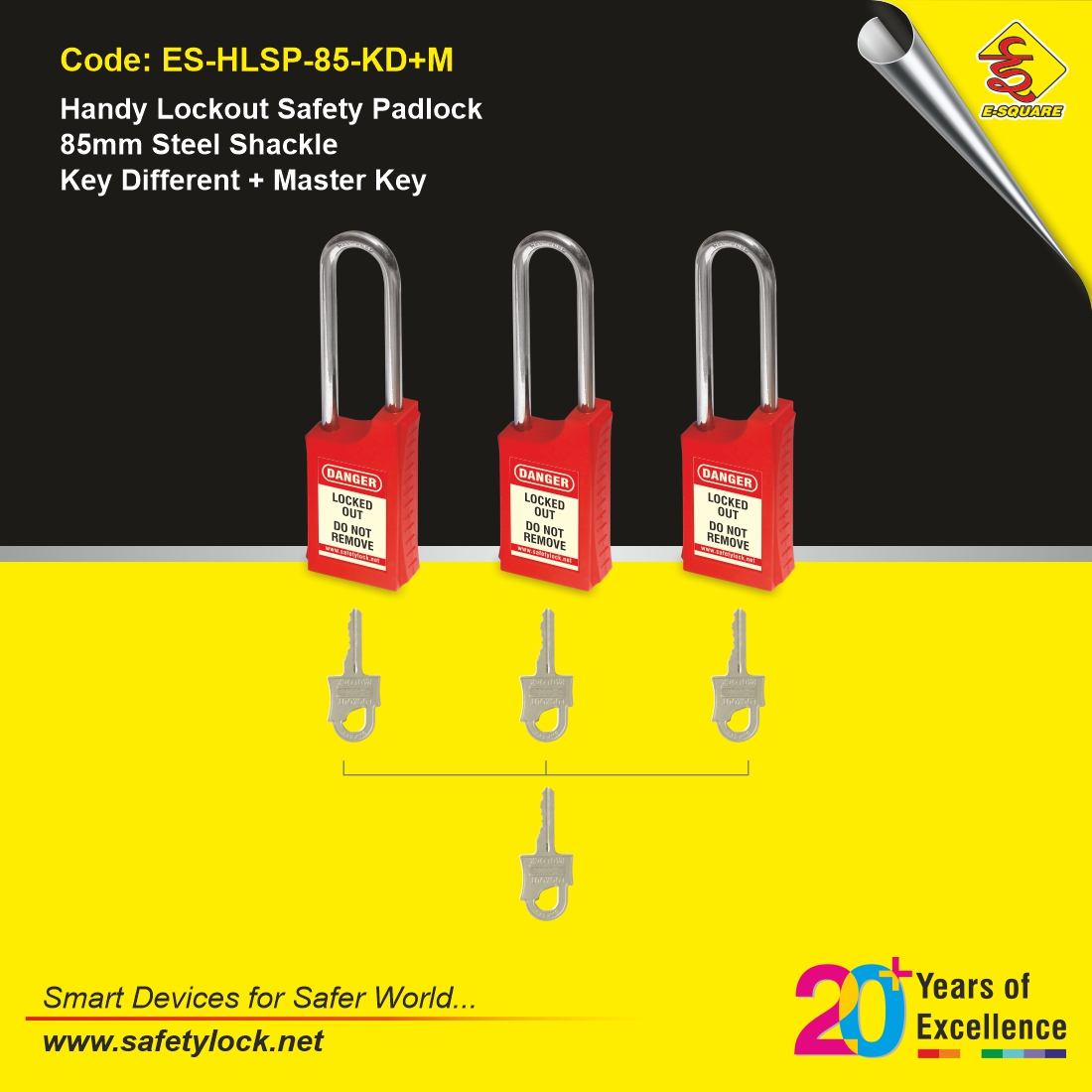 handy lockout tagout padlock with long shackle