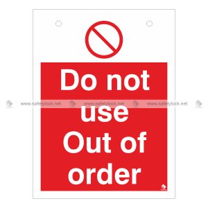 hanging lockout signs - do not use out of order