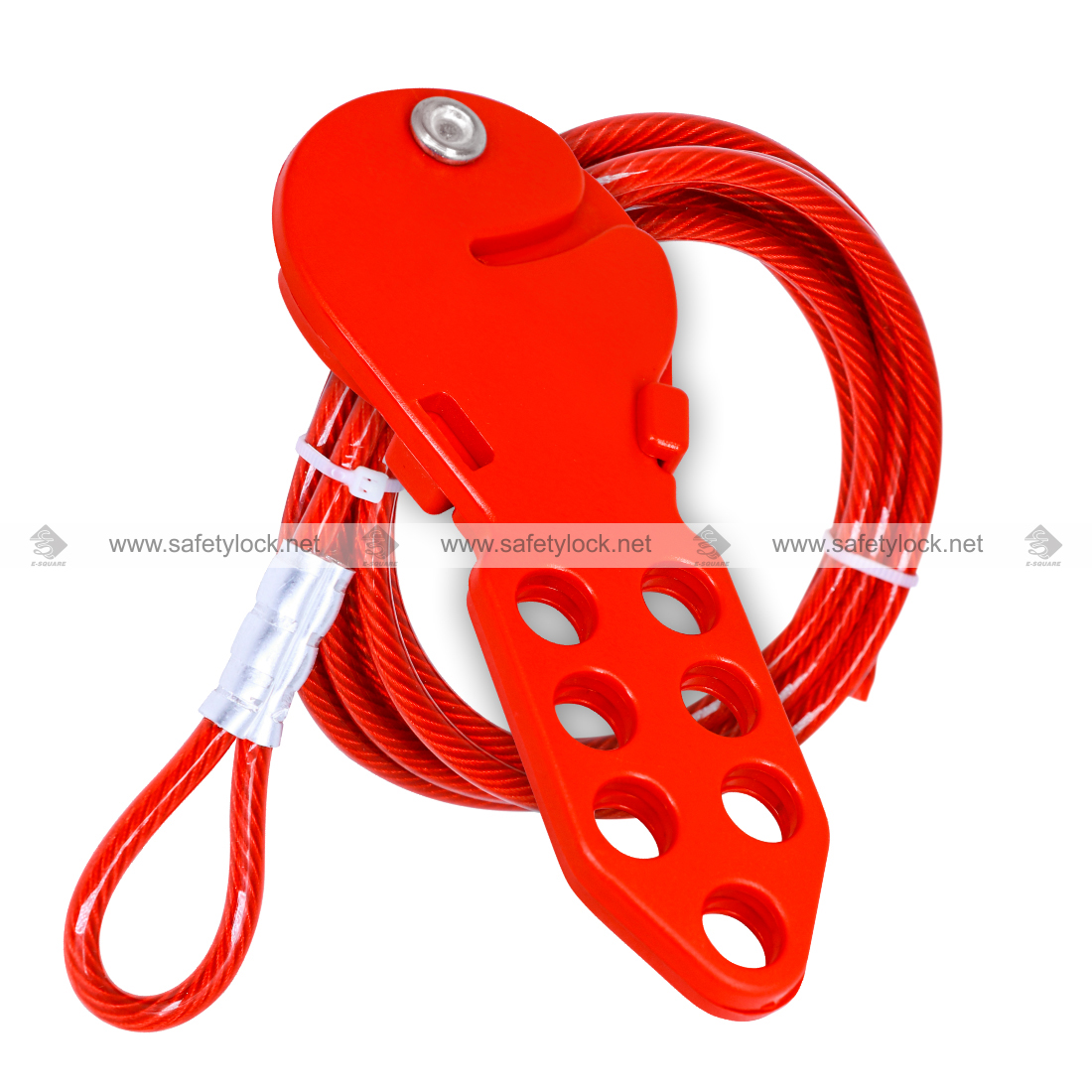 hasp type cable lockout with vinyl coated steel cable