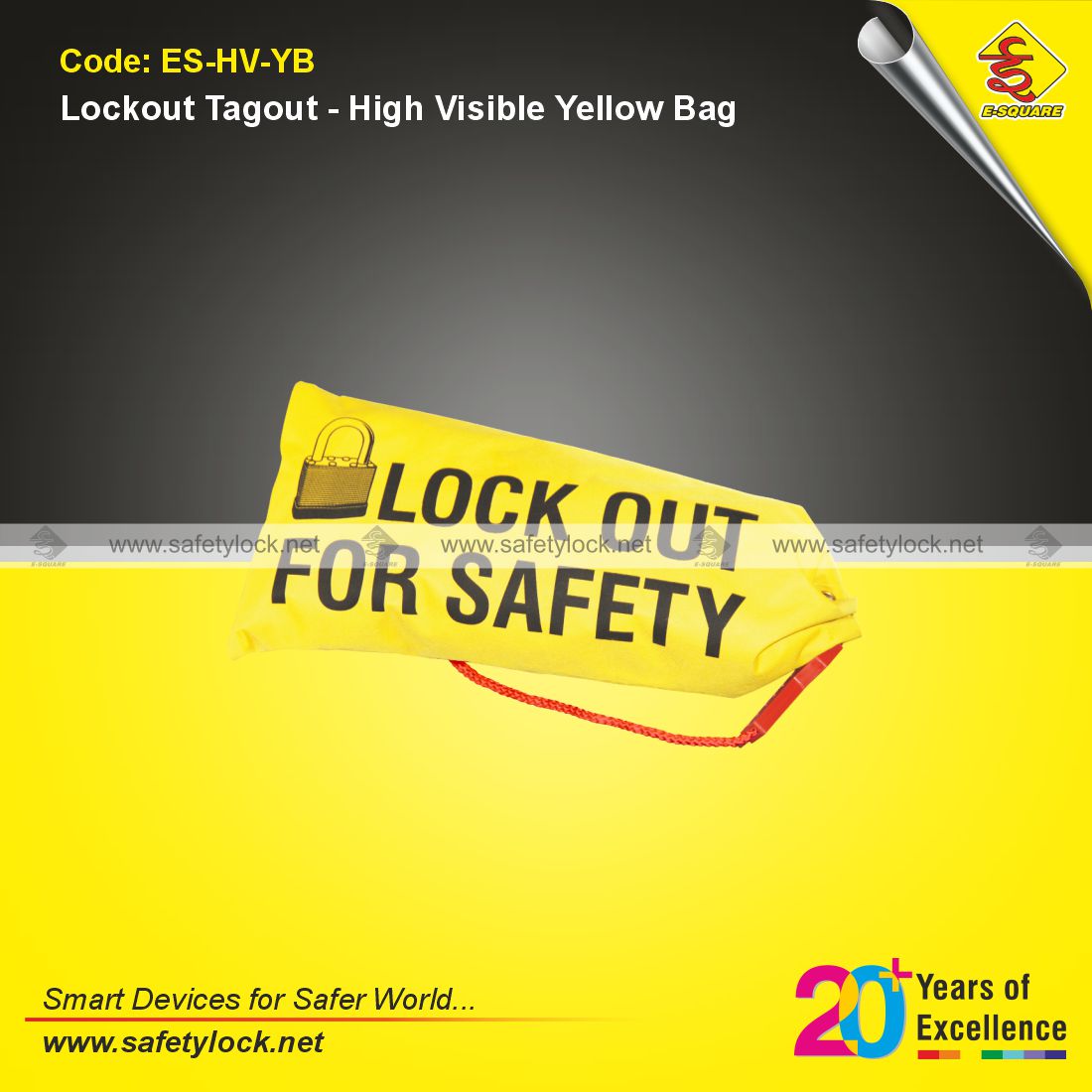high visible yellow bag for lockout tagout products