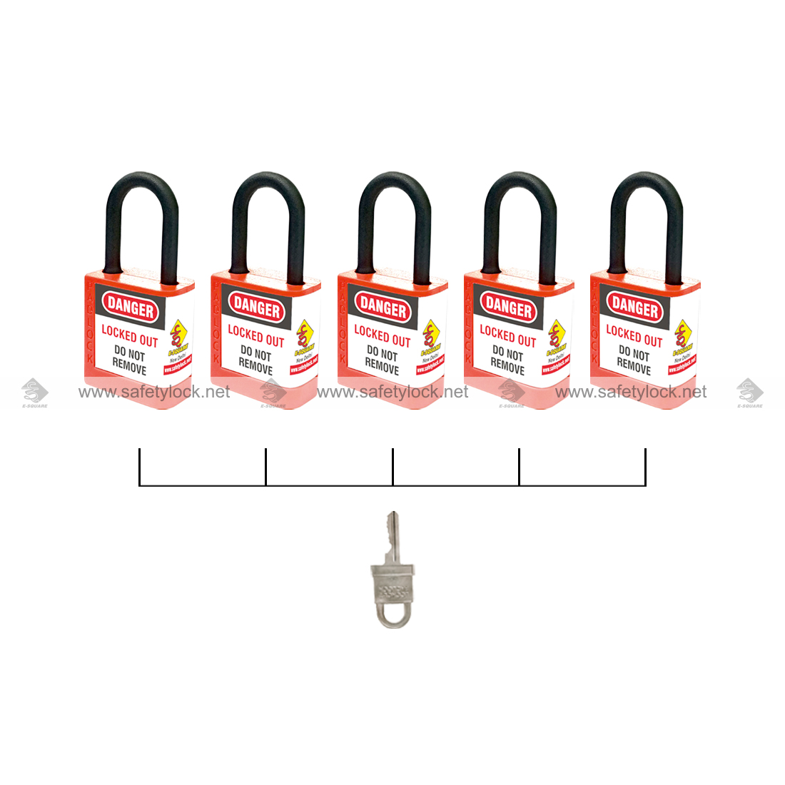 Keyed Alike mini de-electric lockout padlock