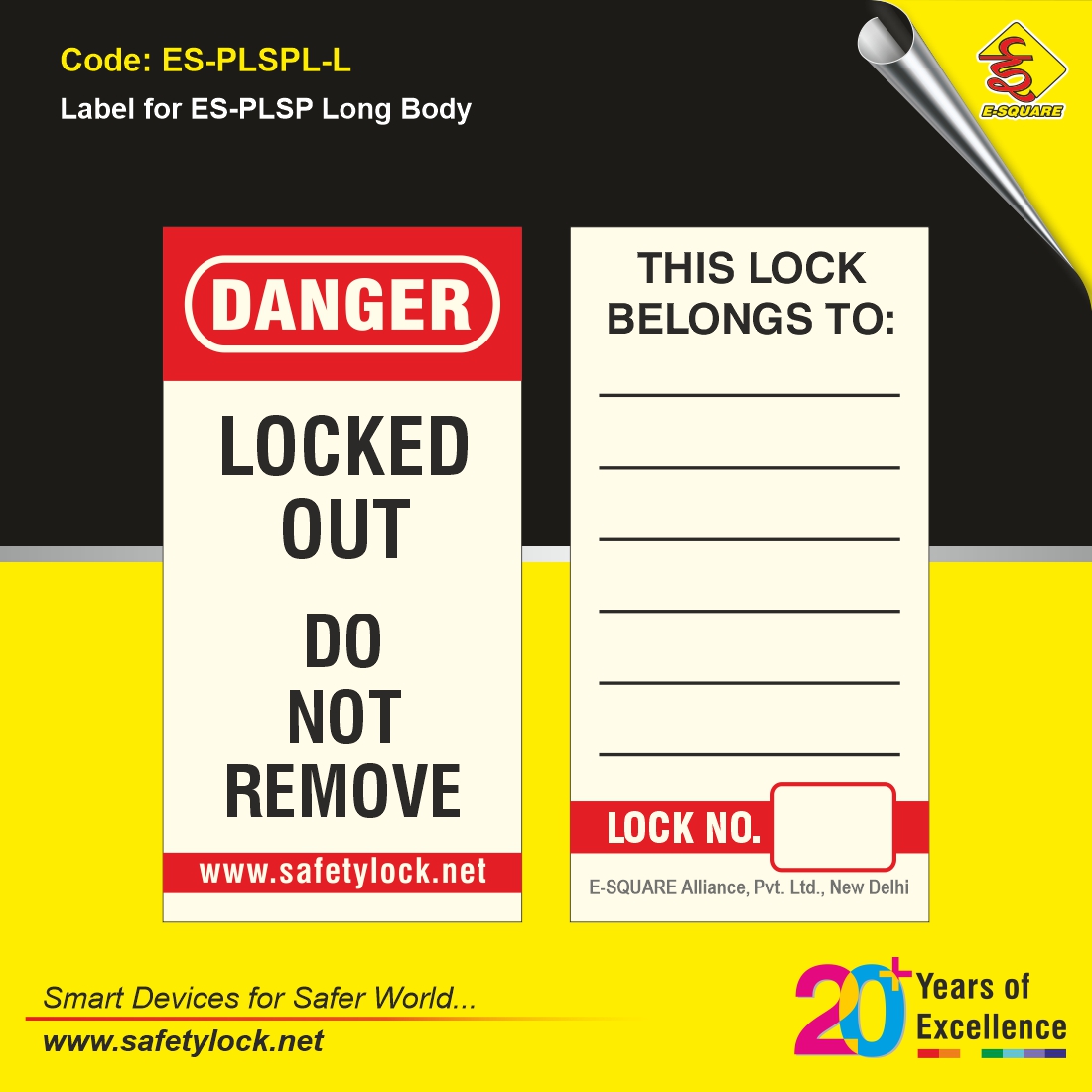 labels for PLSP long body padlock
