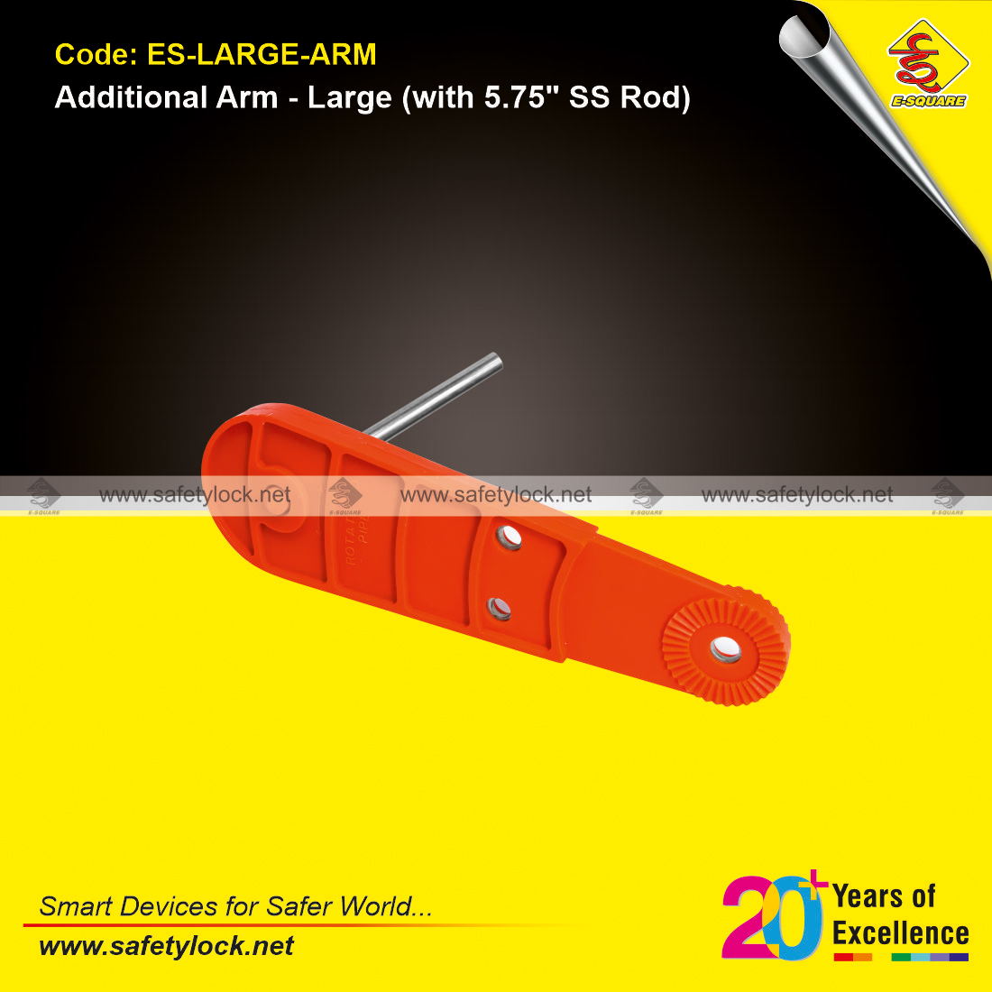 large arm for valve lockout