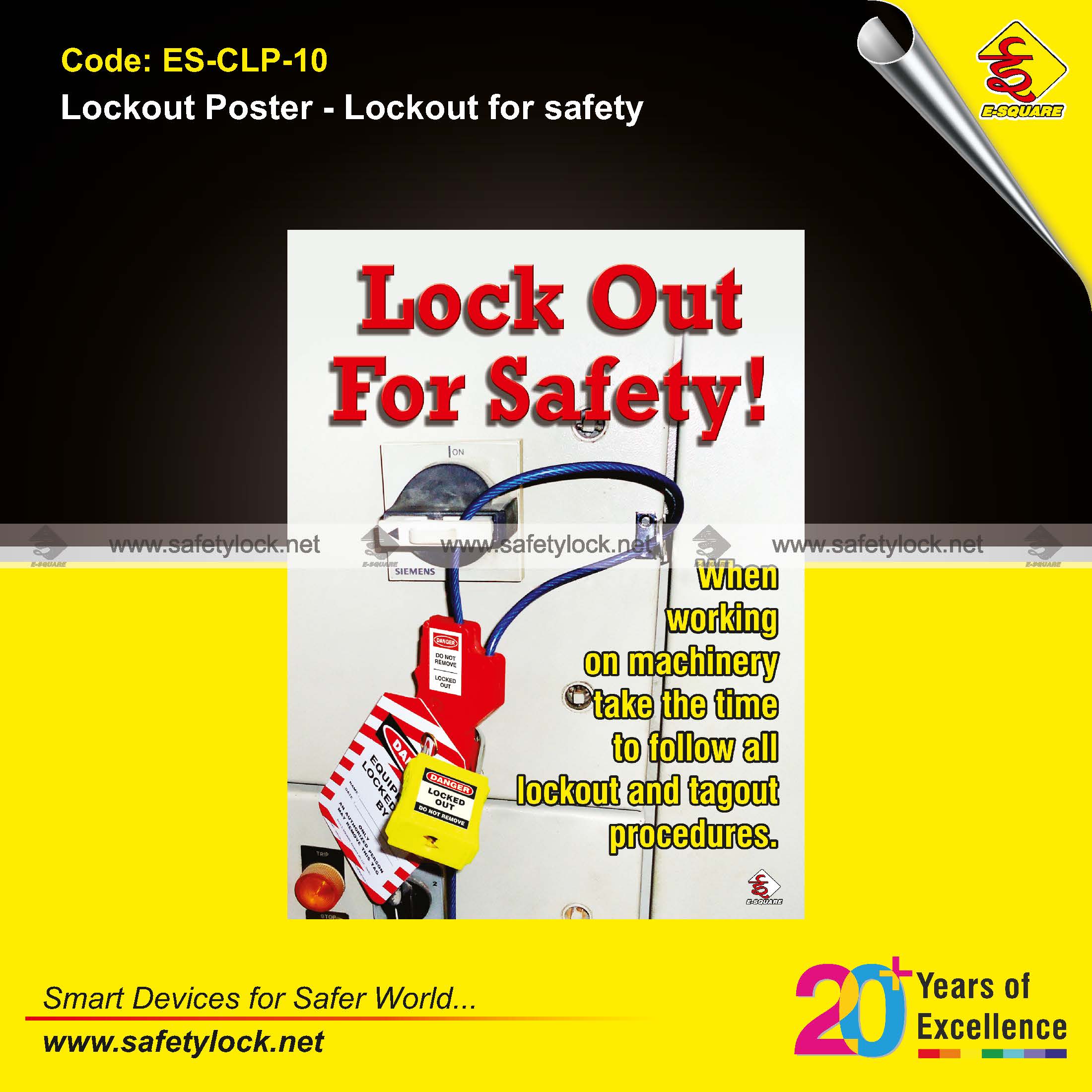 lock out for safety poster