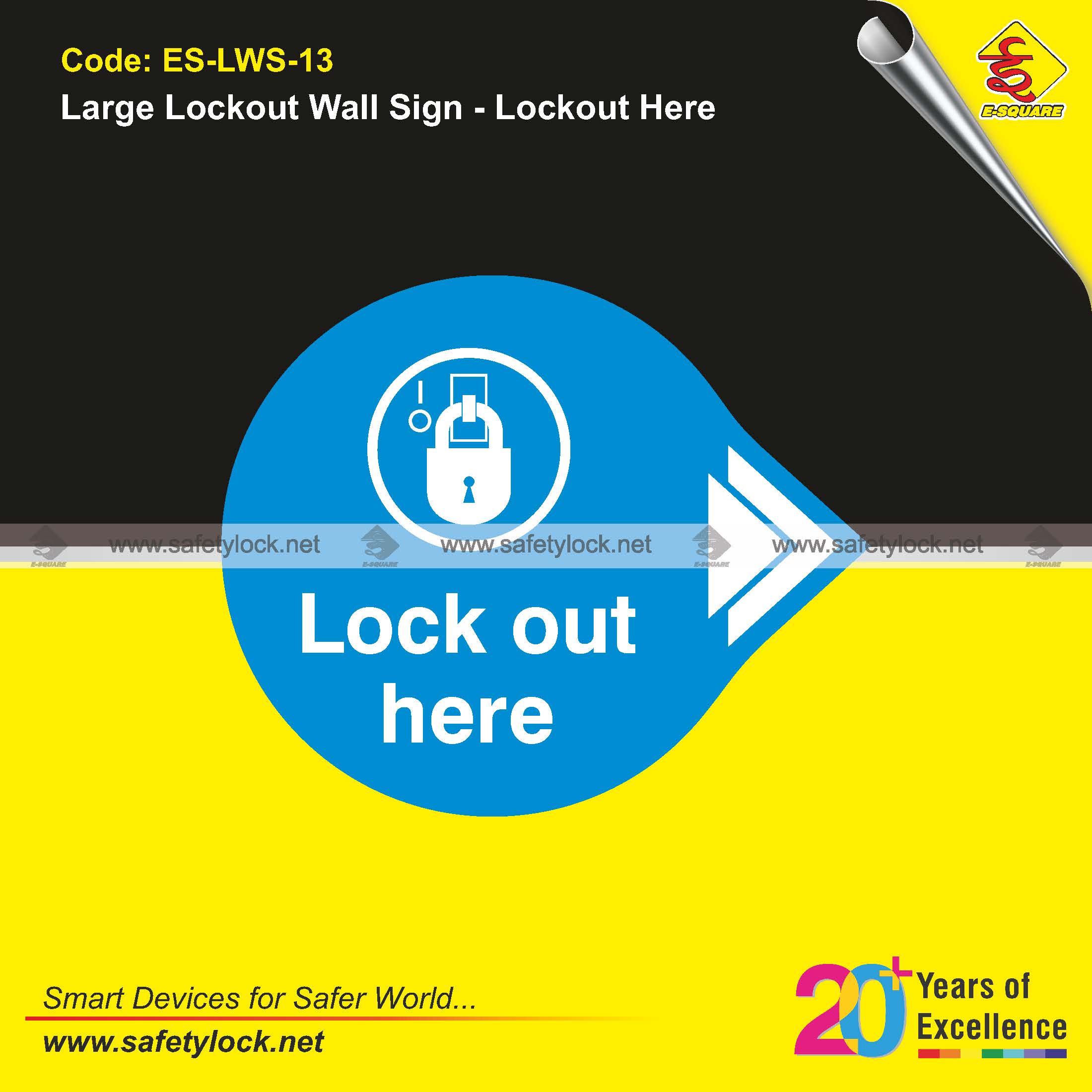 lockout here with arrow wall signs