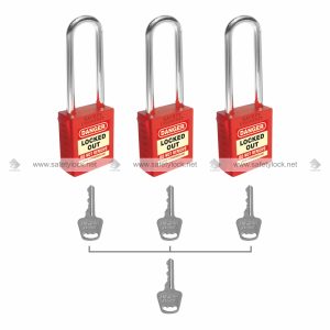 lockout padlock with long shackle