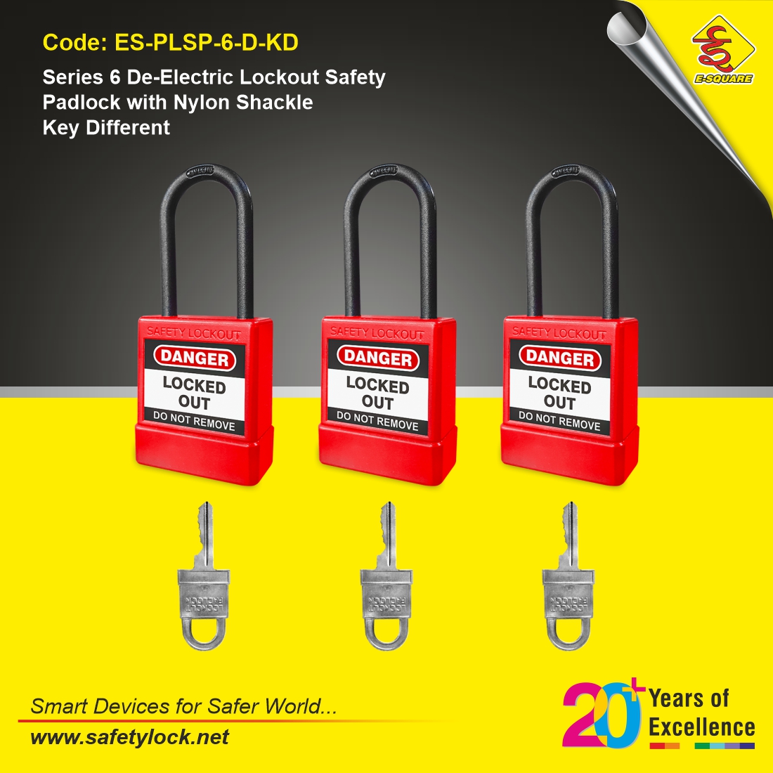 lockout padlock with nylon shackle