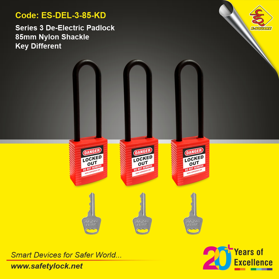 lockout padlock with nylon shackle