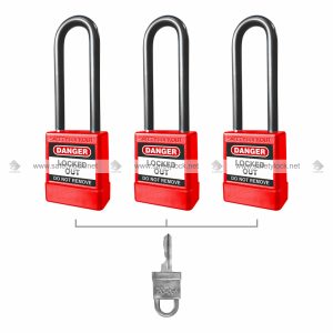 lockout padlock with PVC sleeve shackle
