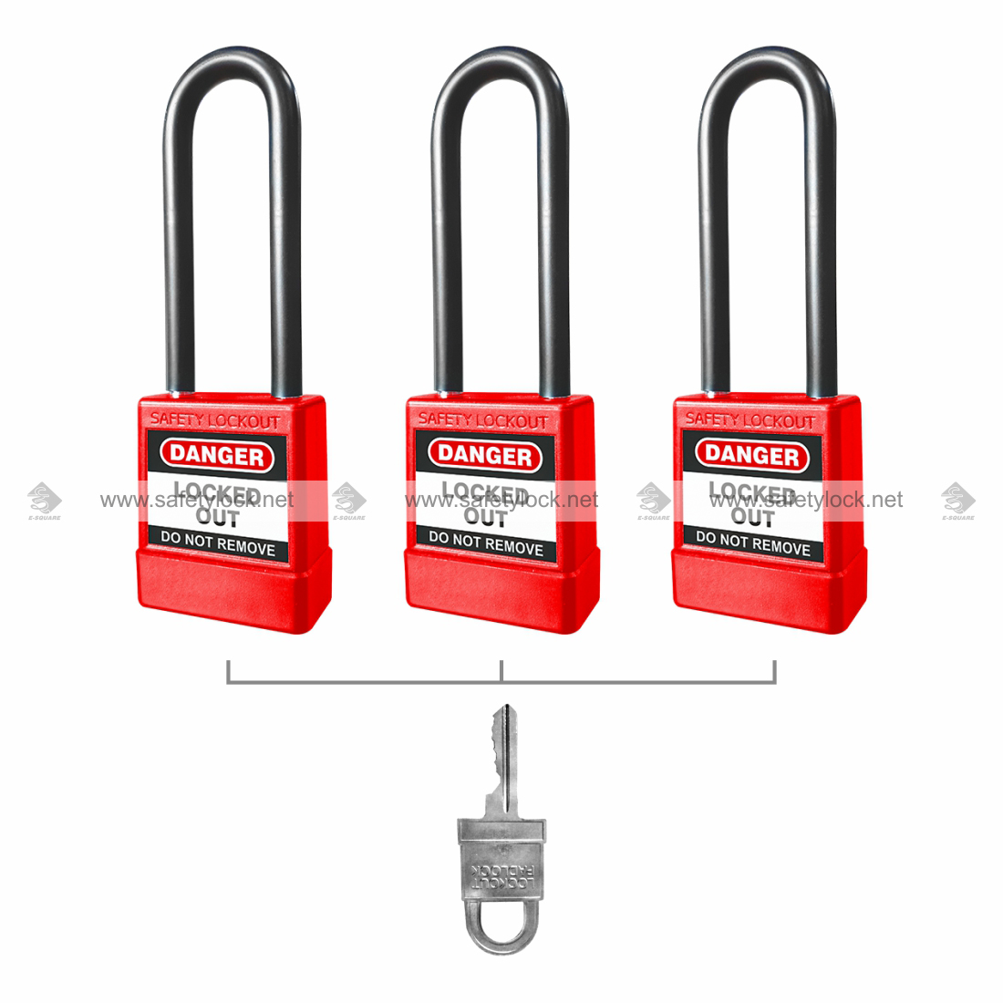 lockout padlock with PVC sleeve shackle