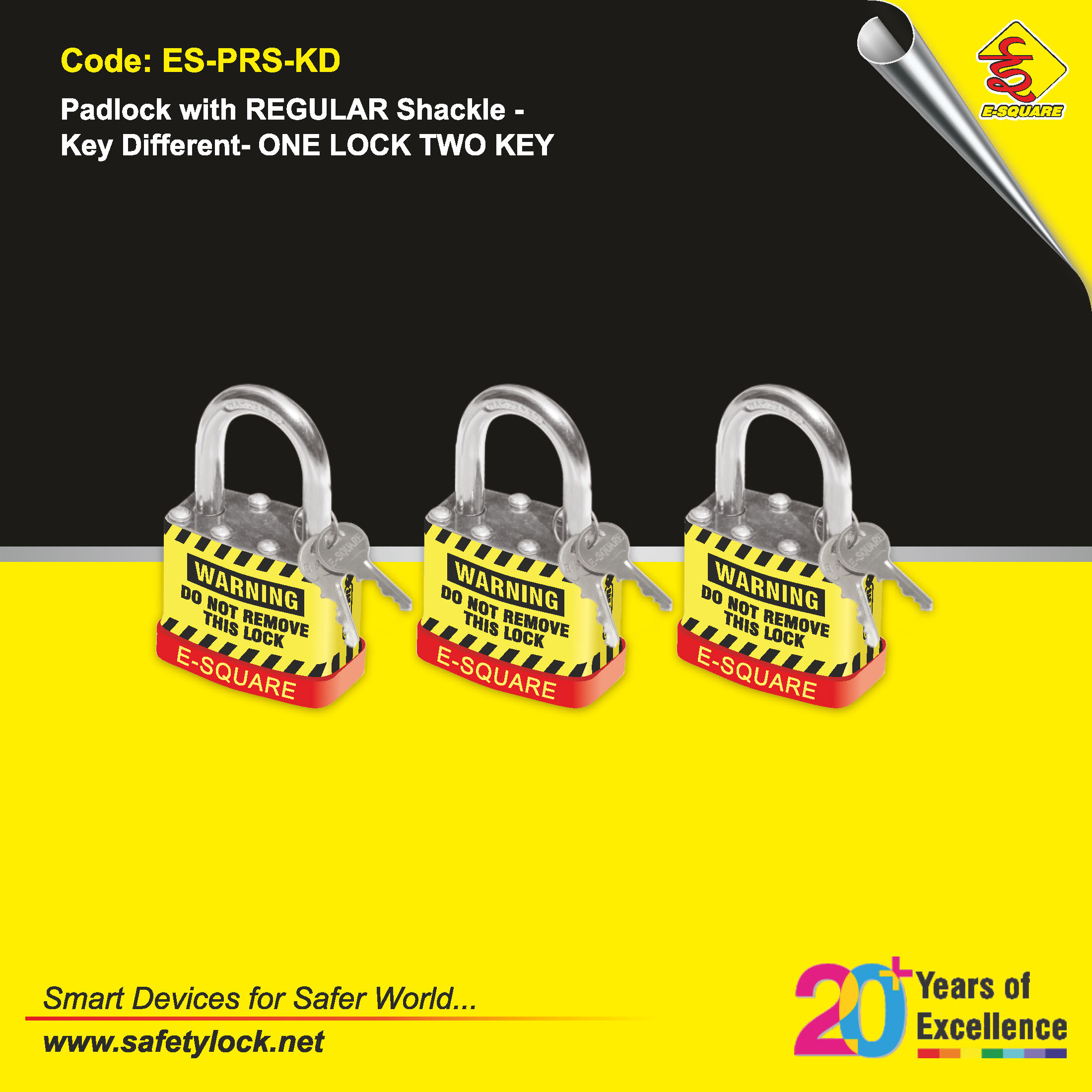 lockout padlock with regular shackle