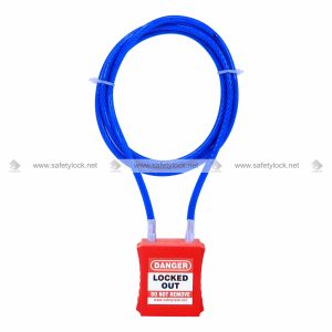 lockout safety padlock with 4 feet di-electric cable