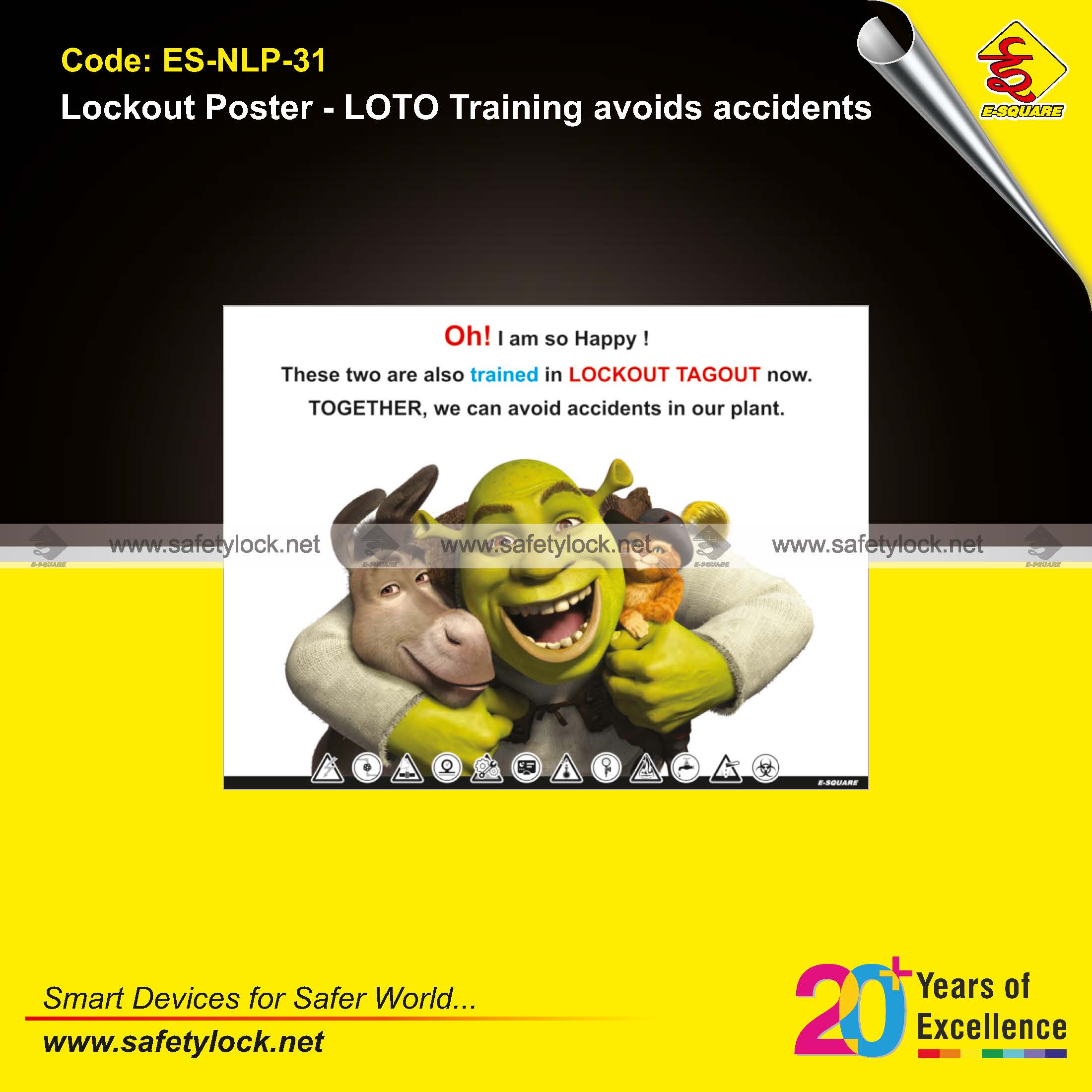 lockout safety poster - avoid accident in our plant