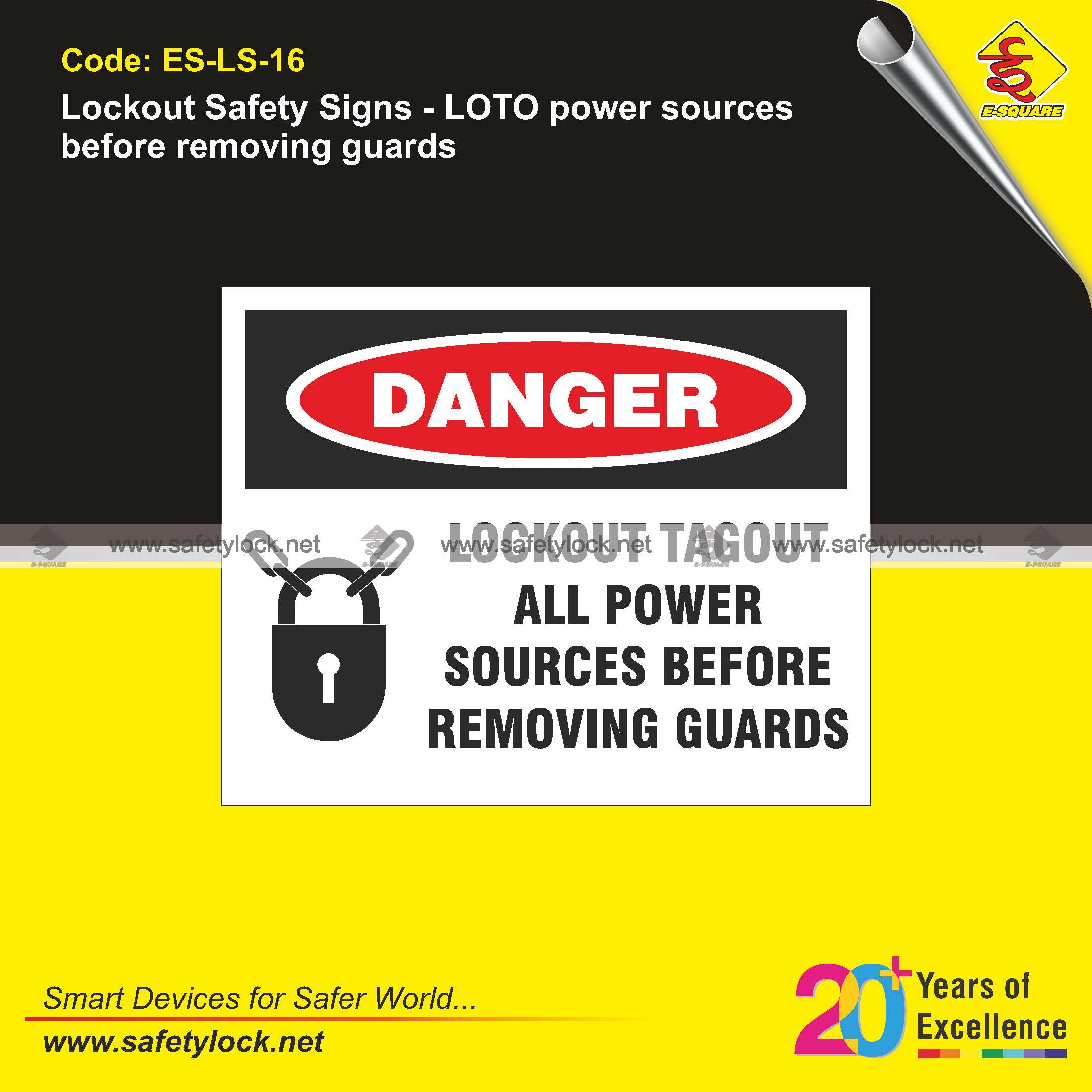 lockout tagout all power sources LOTO safety sign