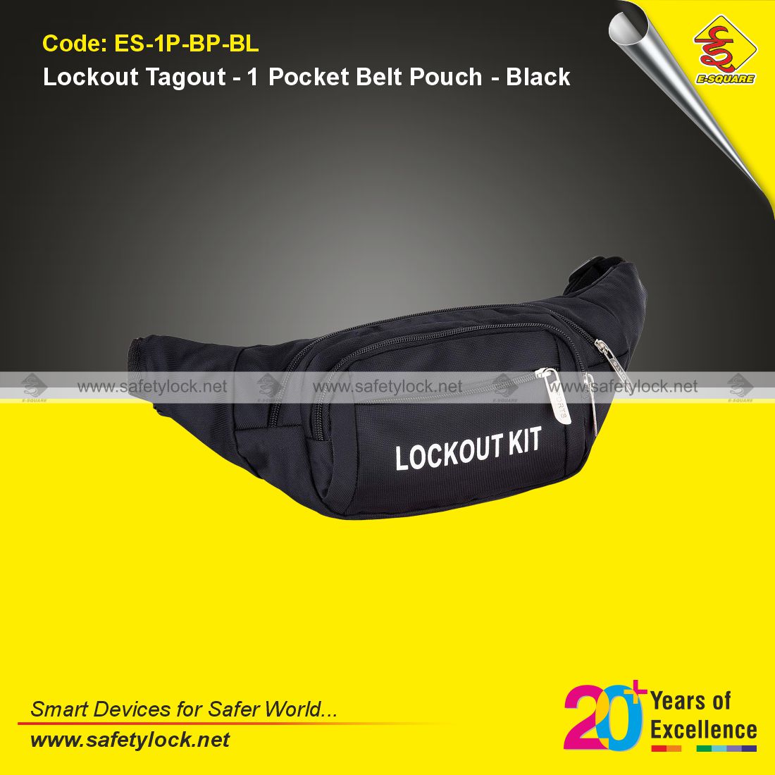 lockout tagout belt pouch black