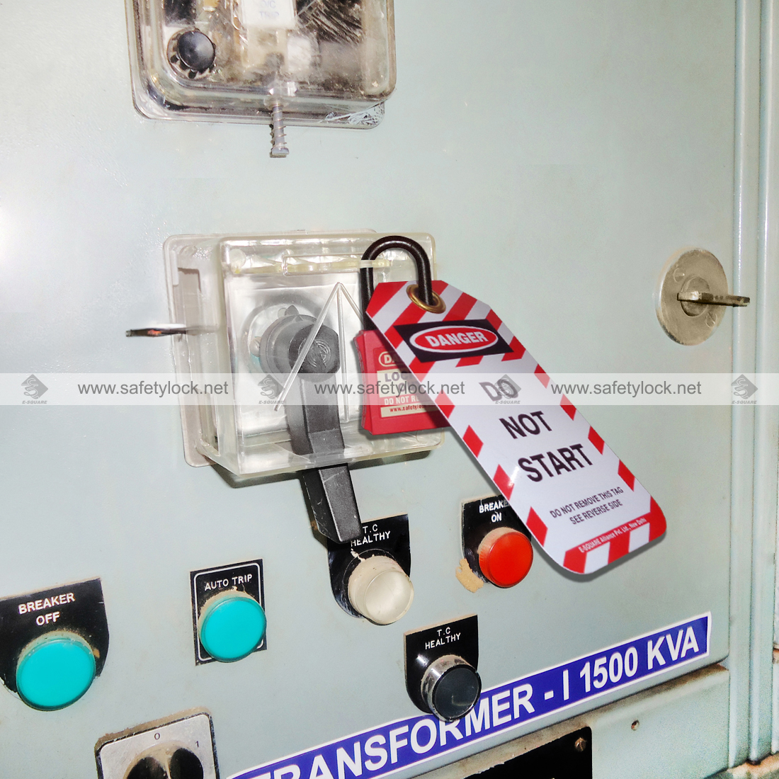 lockout tagout electrical panel handle lever