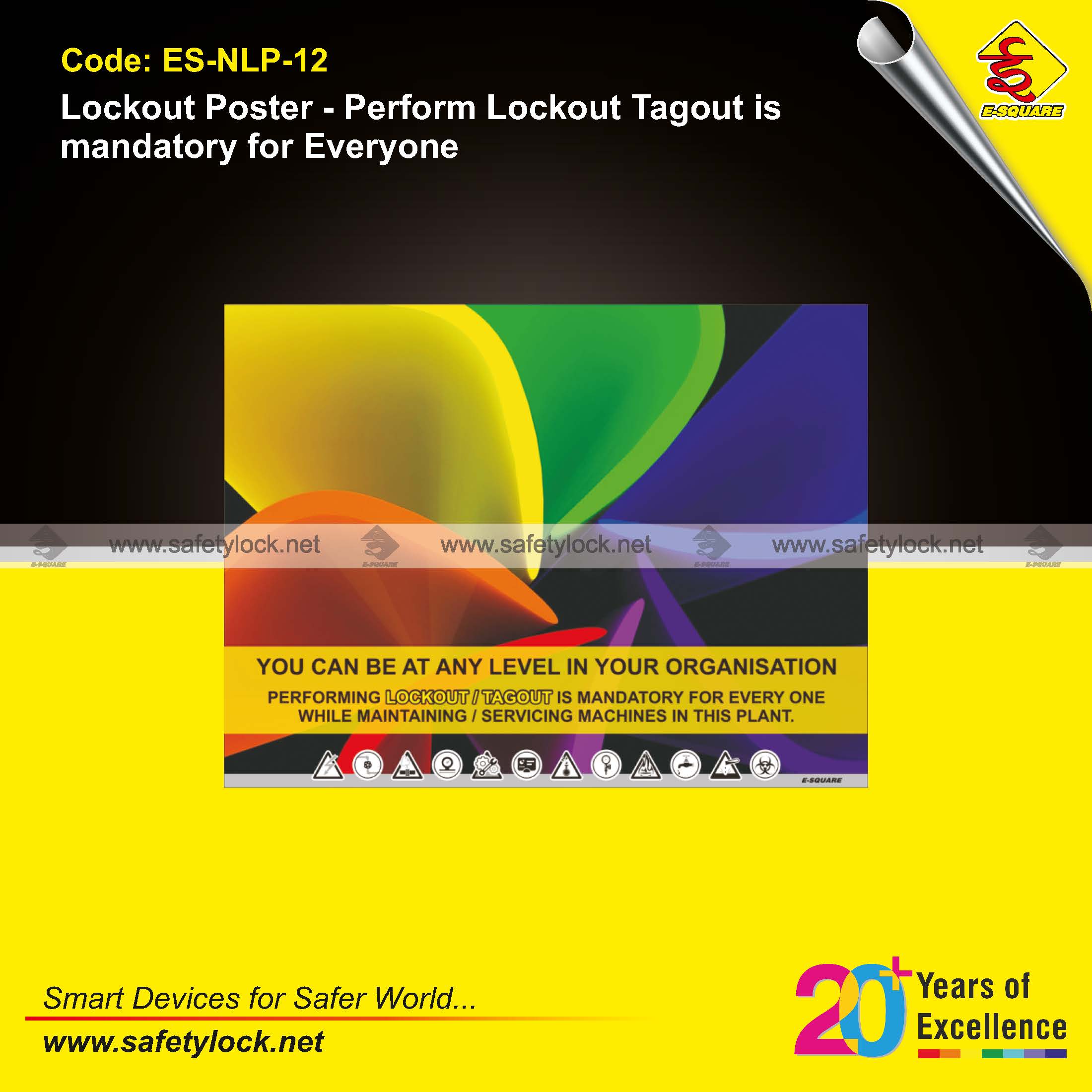 lockout tagout is mandatory poster for safety