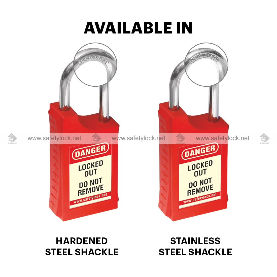 lockout tagout padlock with stainless steel shackle
