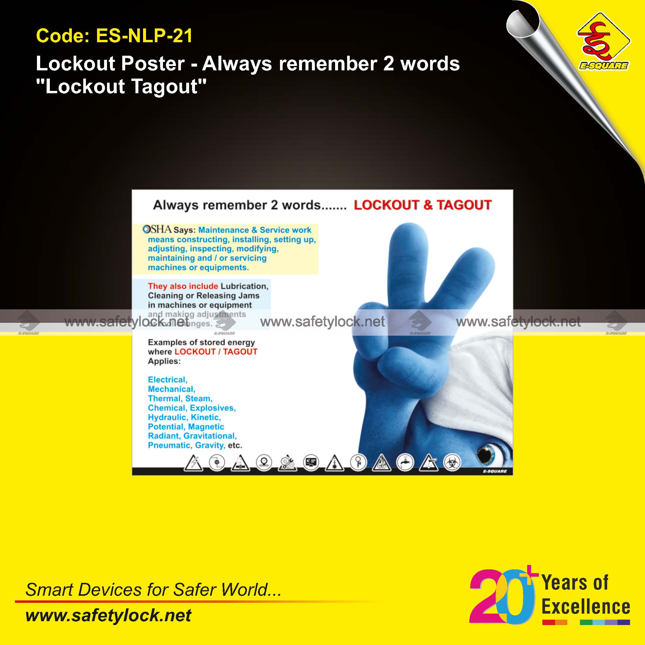 lockout tagout poster for workers safety