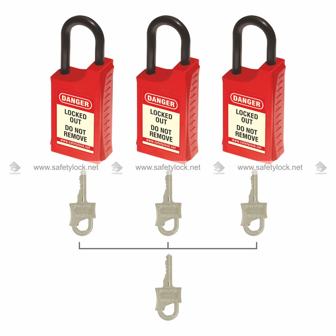 long body nylon lockout padlocks
