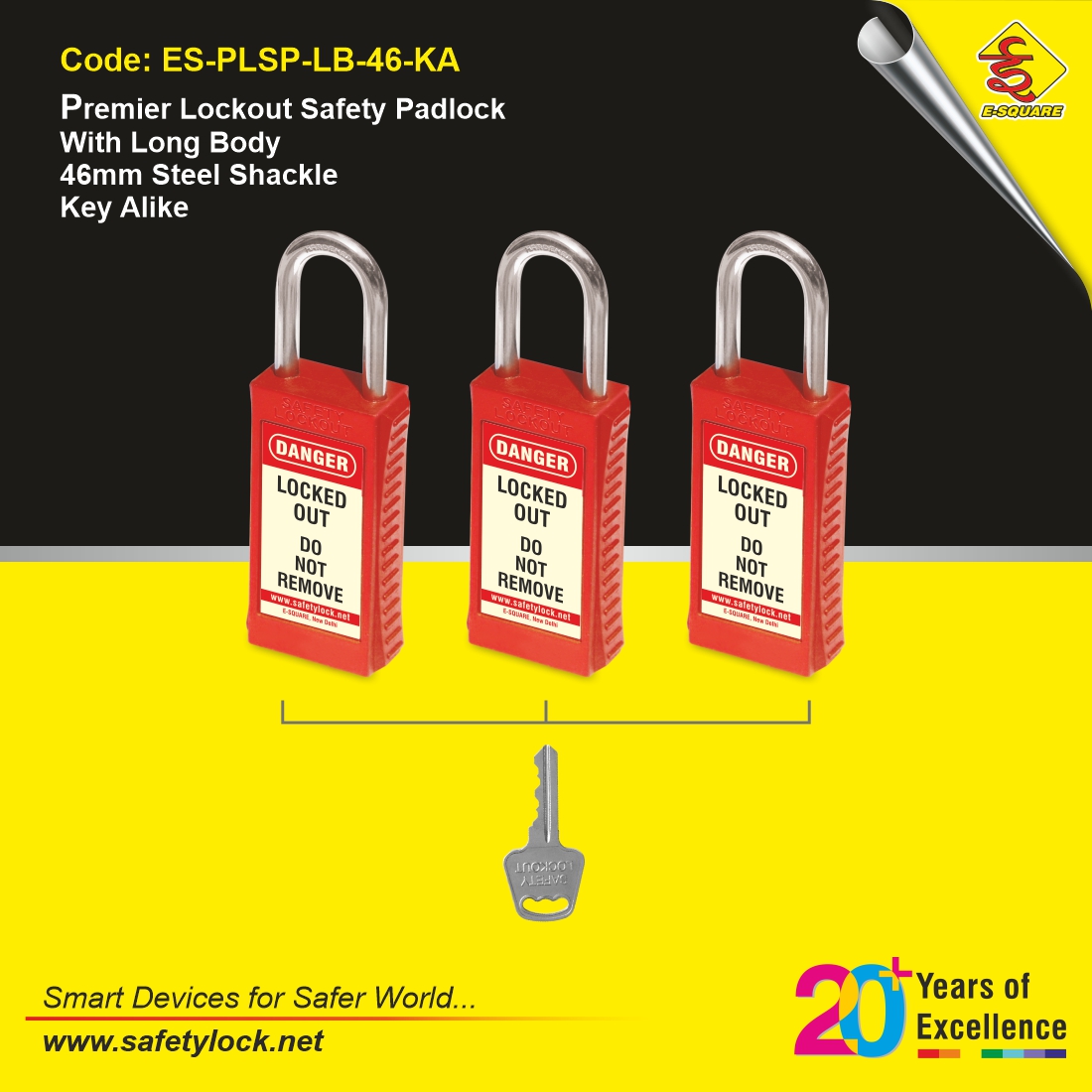 long body safety padlock