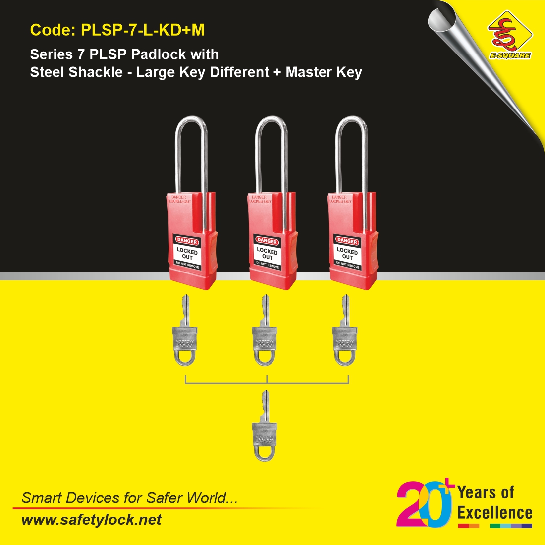 long shackle lockout padlock