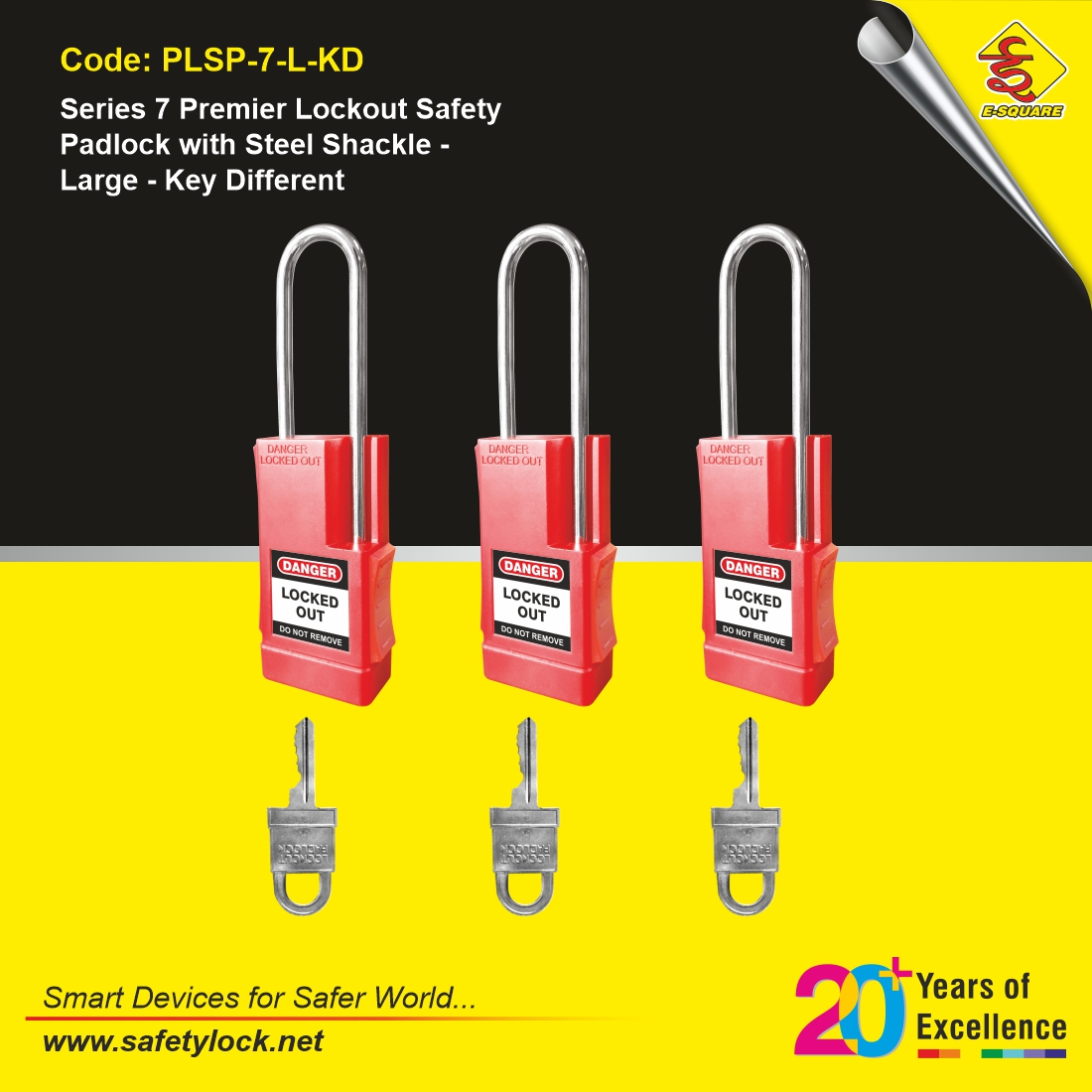 long shackle safety padlocks
