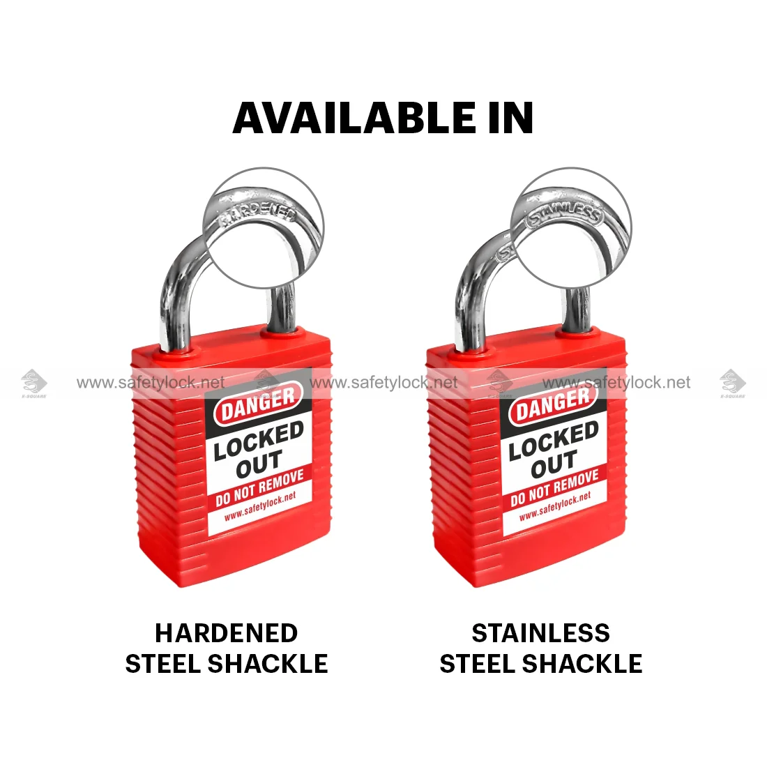 LOTO lock with stainless steel shackle