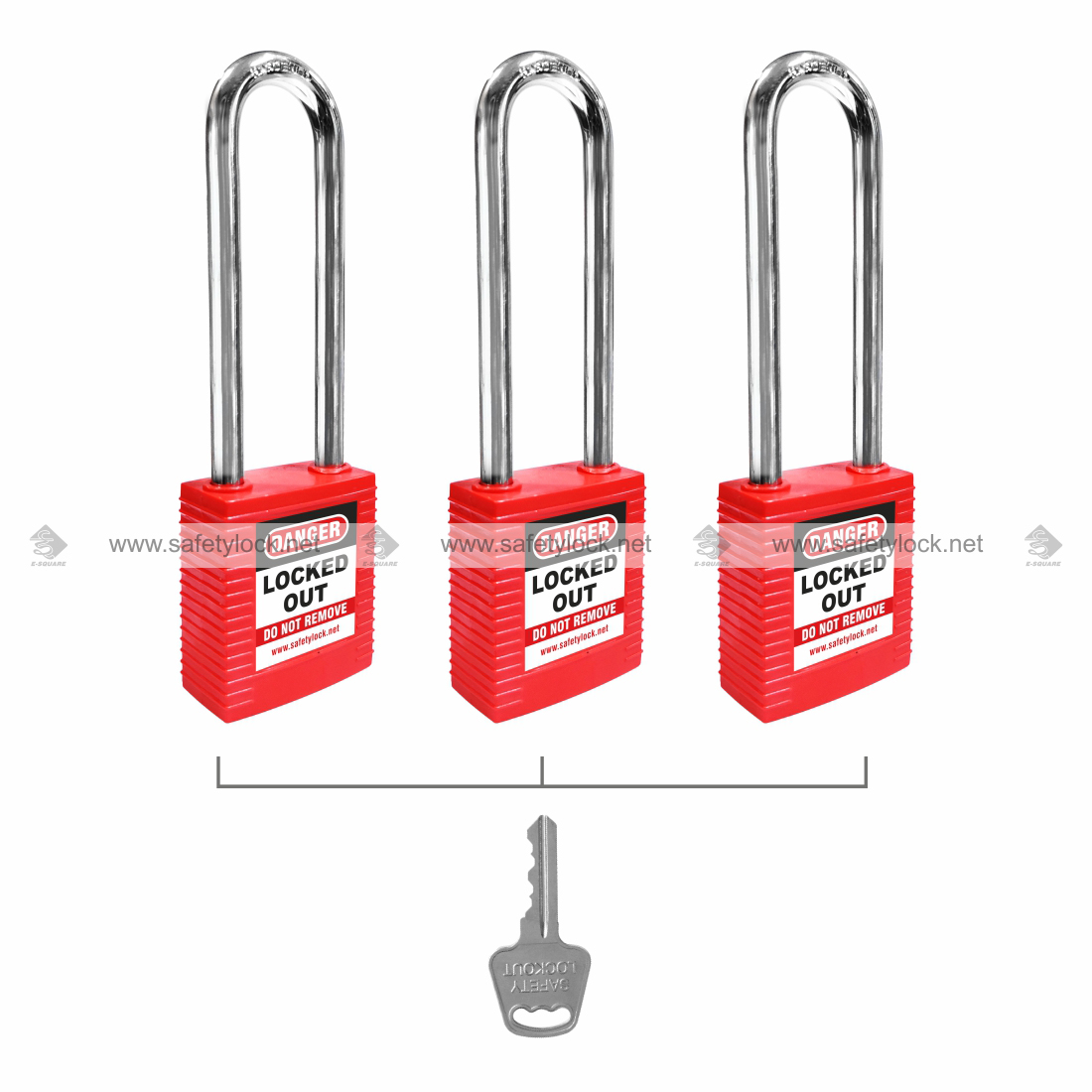 nylon body padlock with long shackle