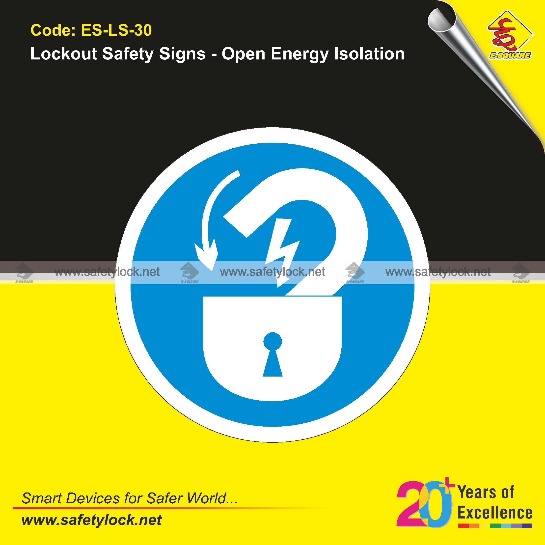 open energy isolation LOTO safety sign