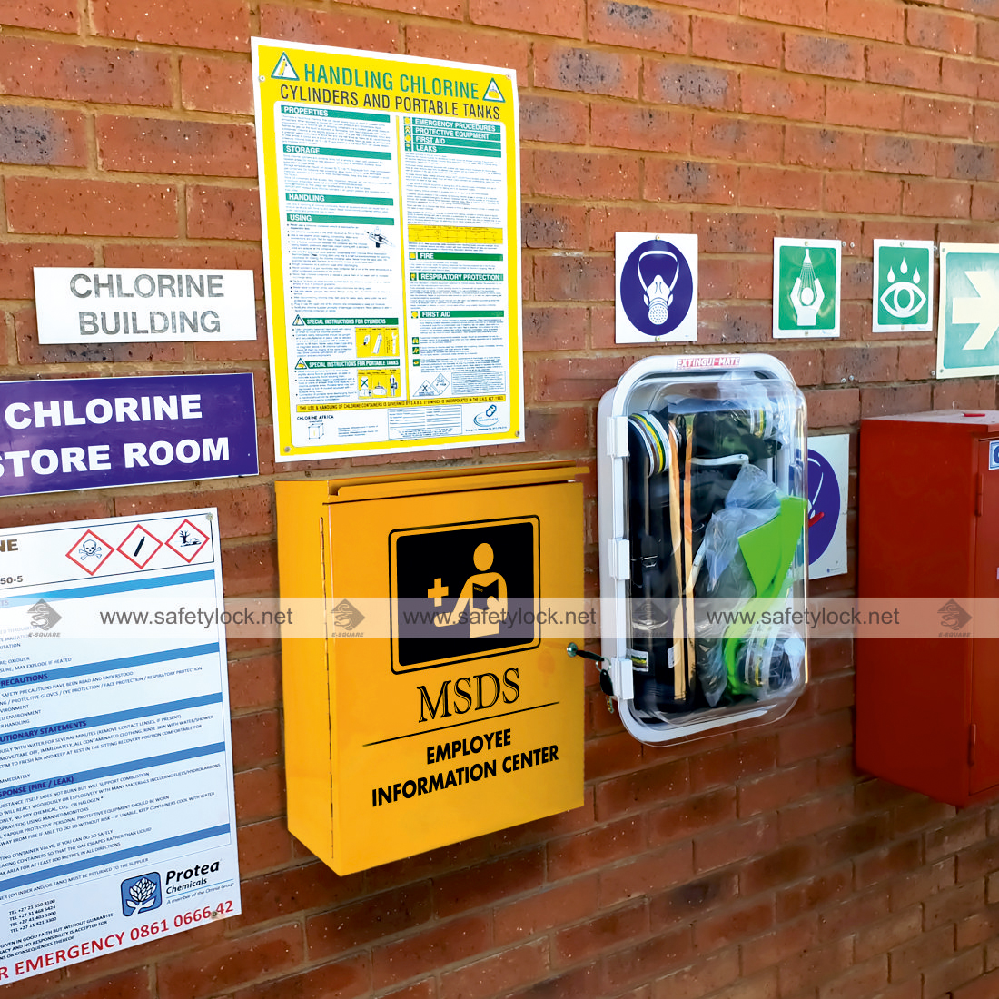 outdoor MSDS cabinet at Chemical Plant