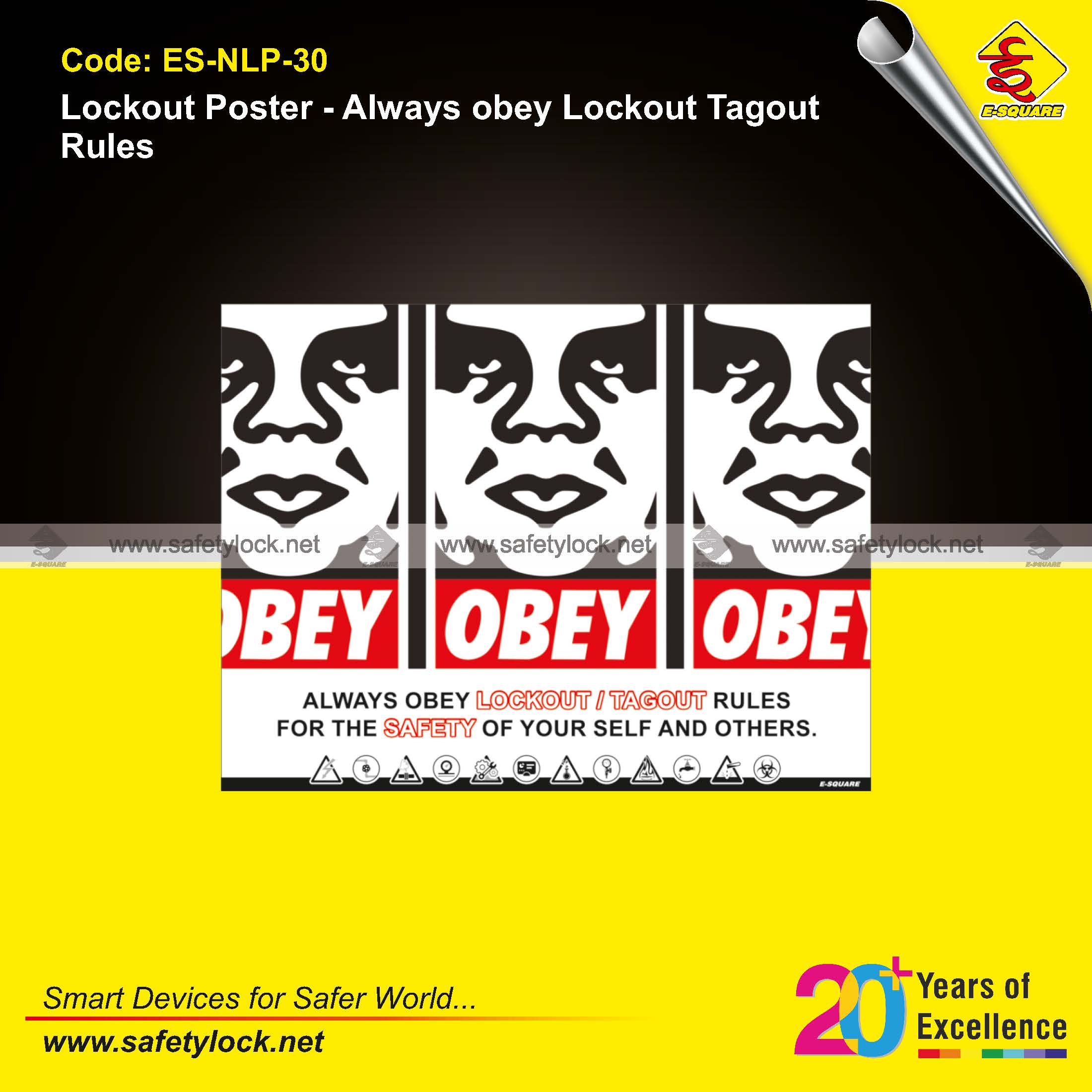 poster - obey lockout tagout rules for safety