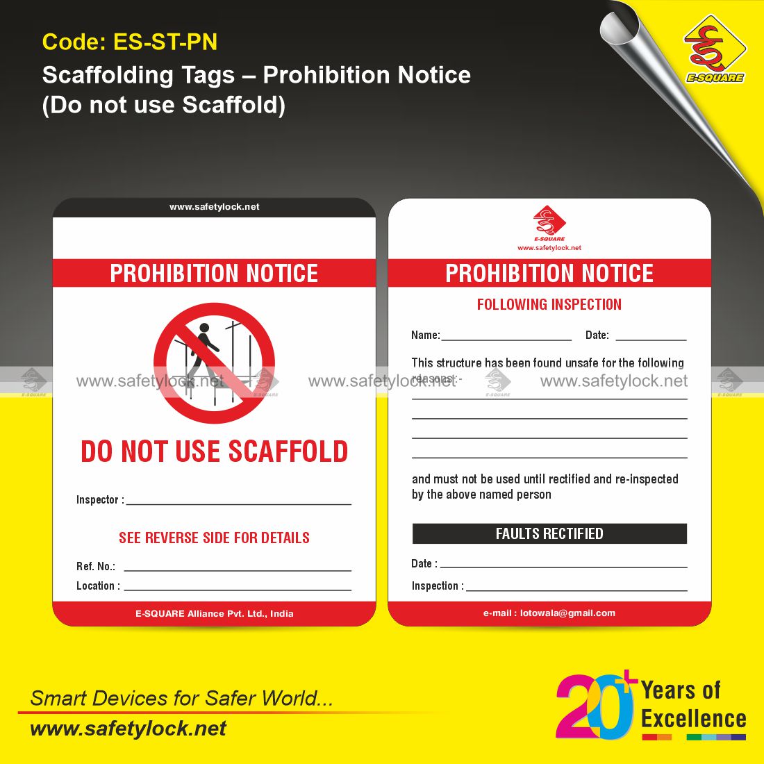 prohibition notice - do not use scaffold
