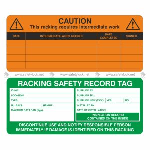 racking safety record tags for ladder