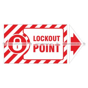 red and white safety lockout arrow markers
