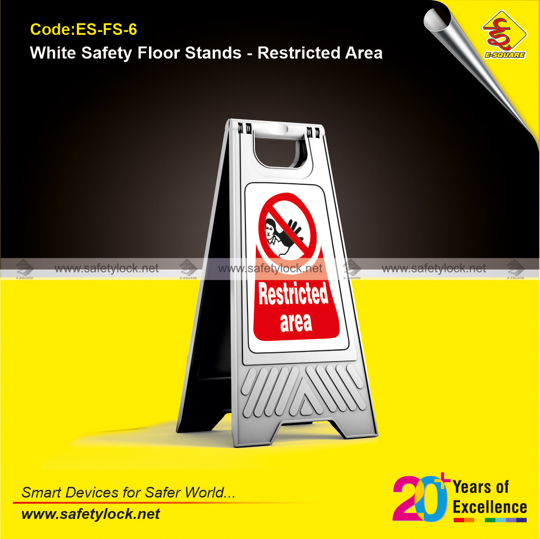 restricted area floor stand white color
